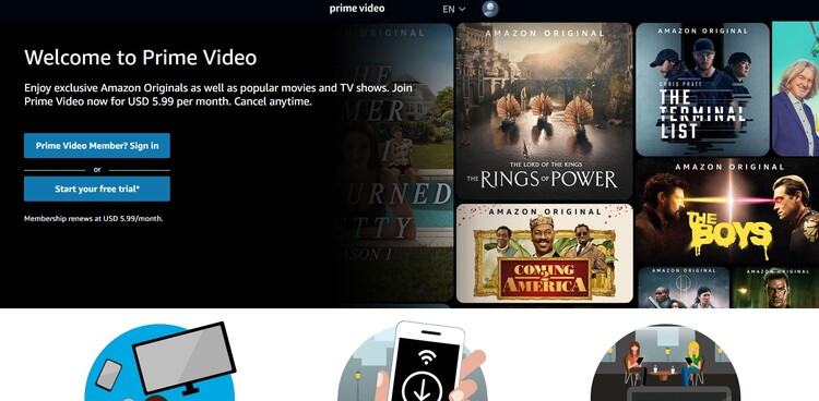 Prime Video homepage - SiemensMobile