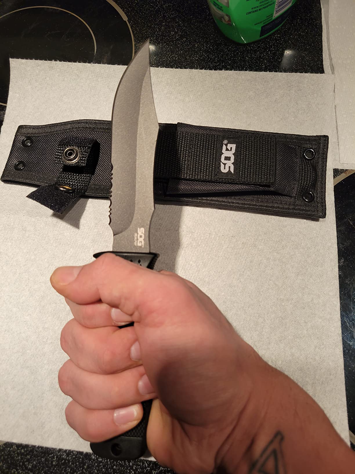 SOG Fixed Blade Knives with Sheath - SEAL Pup Tactical Knife, Survival Knife and Hunting Knife w/ 4.75 Inch Blade customer photo 2