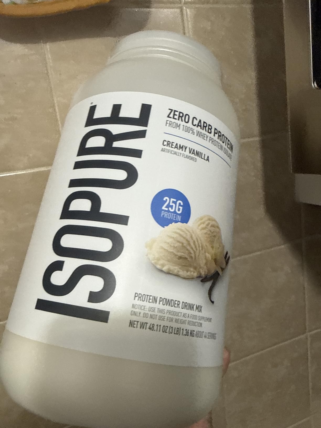 Zero Carb 100% Pure Whey Isolate Protein Powder, Lactose Free, Gluten Free, with Vitamins, Creamy Vanilla, 25g Protein Per Serving, 1 Lb, 15 Servings customer photo 2