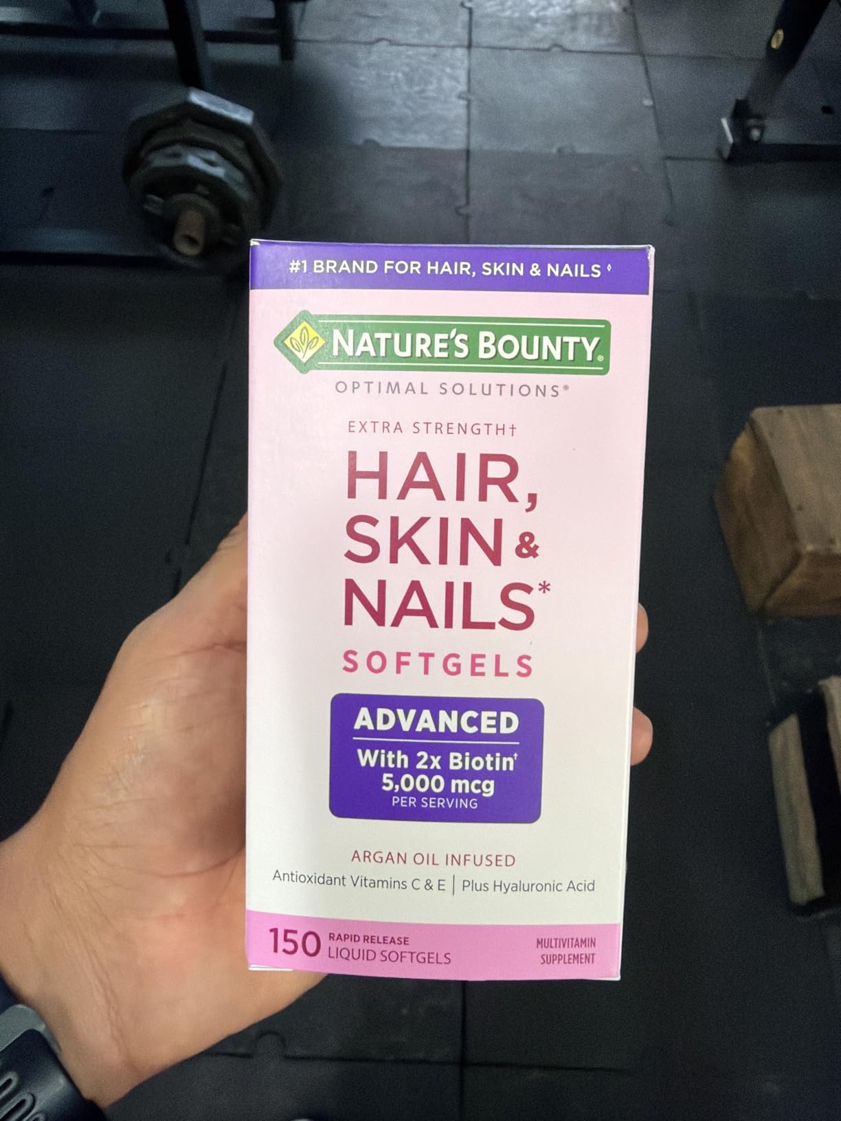 Nature's Bounty Advanced Hair, Skin & Nails, Argan-Infused Vitamin Supplement with Biotin and Hyaluronic Acid, 150 Rapid Release Softgels customer photo 2