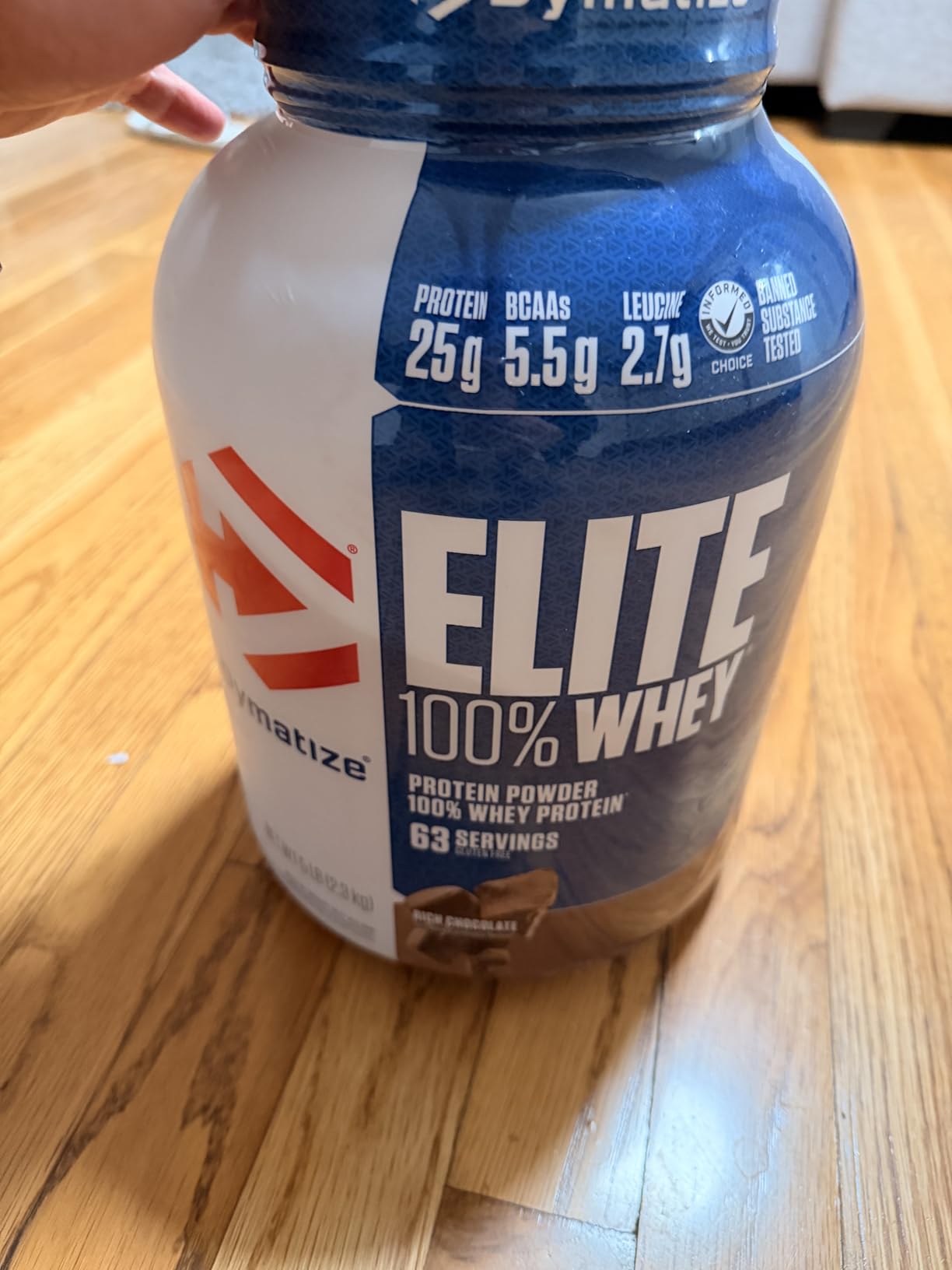 Elite 100% Whey Protein Powder, Vanilla, 25g of Protein, 5.5g BCAAs, Less Than 140 Cal., Gluten Free, 2g Carb, 2g Sugar, 3g Fat (67 Servings) customer photo 2