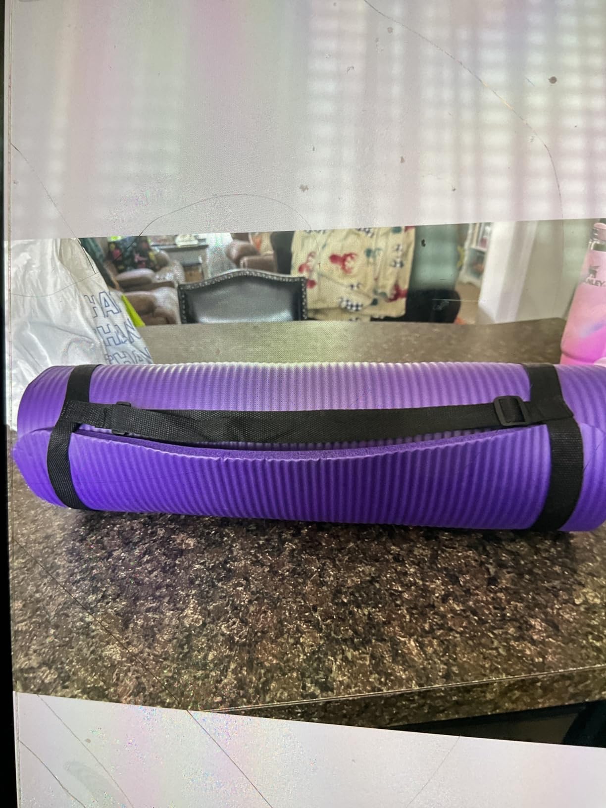 Fitvids Yoga Mat, 1/2-Inch Extra Thick High Density Exercise Mat, Anti-Tear Exercise Yoga Mat with Carrying Strap, Suitable for Various Yoga Exercises customer photo 1