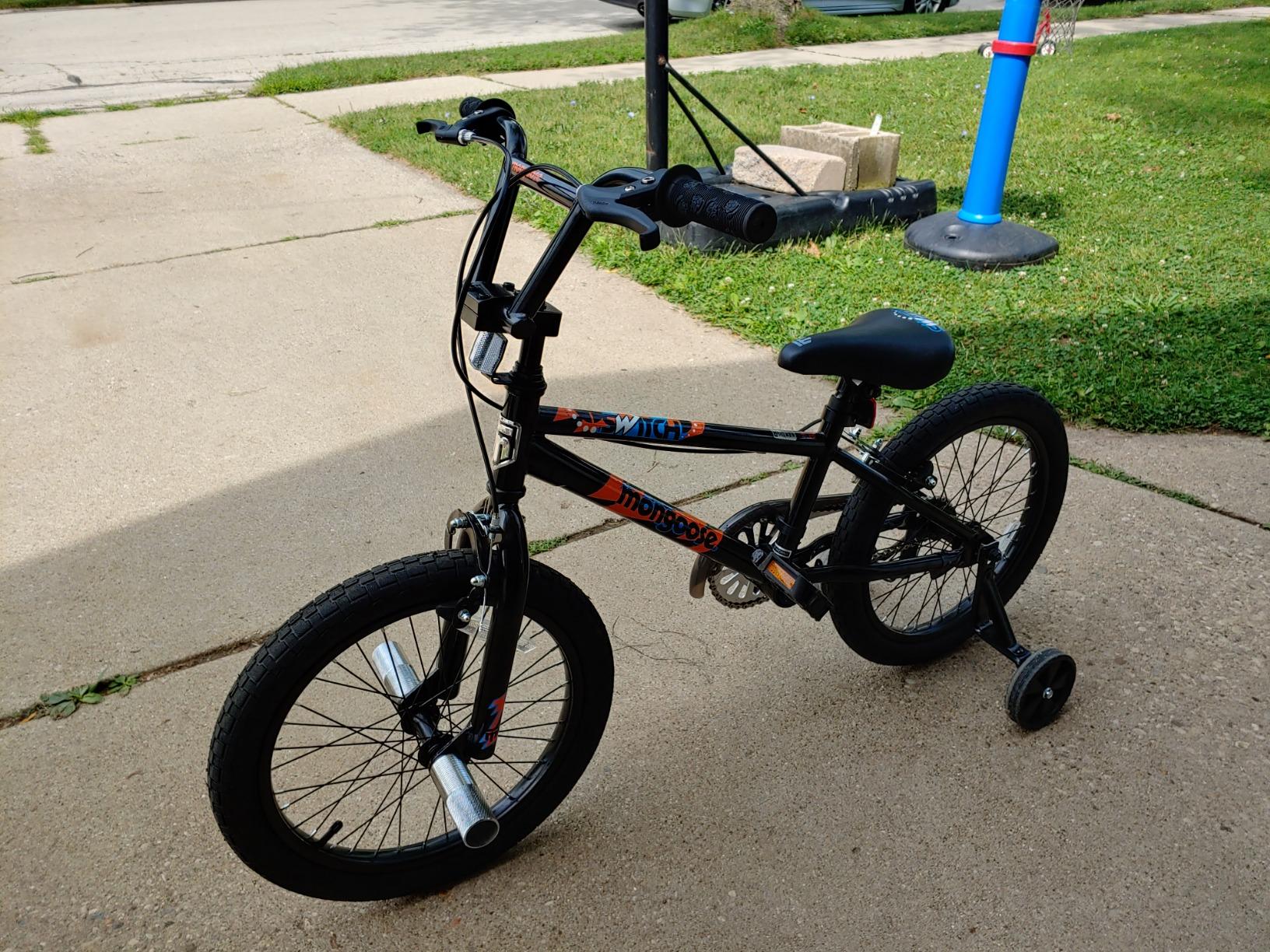 Mongoose Switch or Stun BMX Bike, 18 Inch Bike for Kids Ages 5-8, Steel Frame, Mag Wheels or Removable Training Wheels, Padded Seat customer photo 2