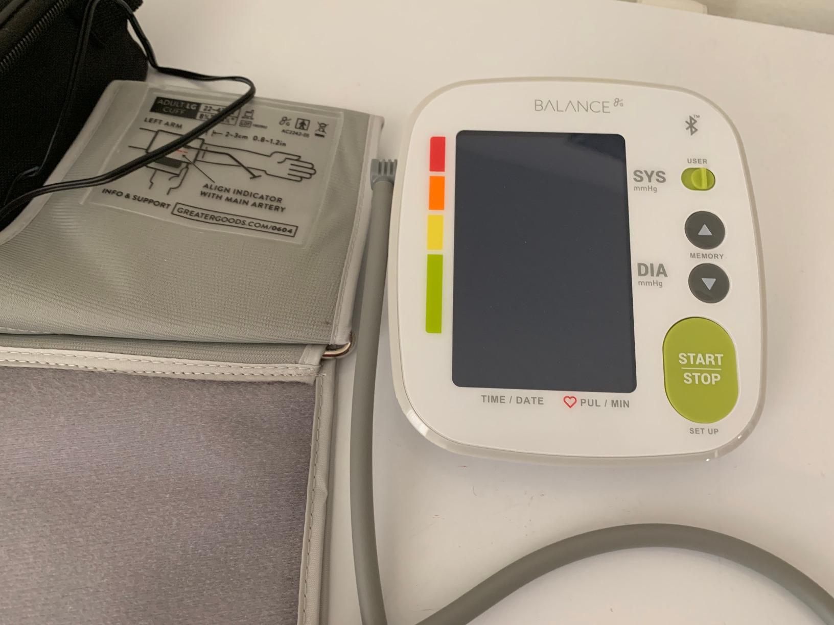 Greater Goods Bluetooth Blood Pressure Monitor, Upper Arm BP Machine with Adjustable 8.7