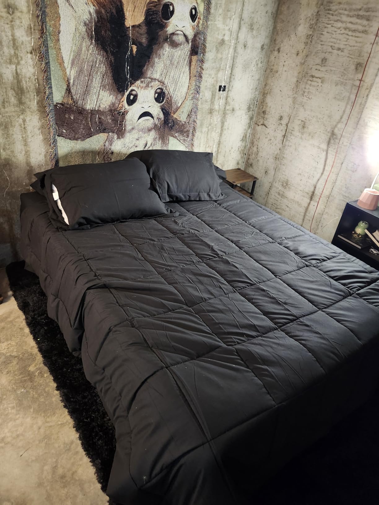 Amazon Basics Bed Frame with Ample Underbed Storage, Foldable Metal Platform, Sturdy Steel, No Box Spring Needed, 14 inches High, Noise-Free Support, Easy Assembly Tool-Free Setup, Full Size, Black customer photo 1