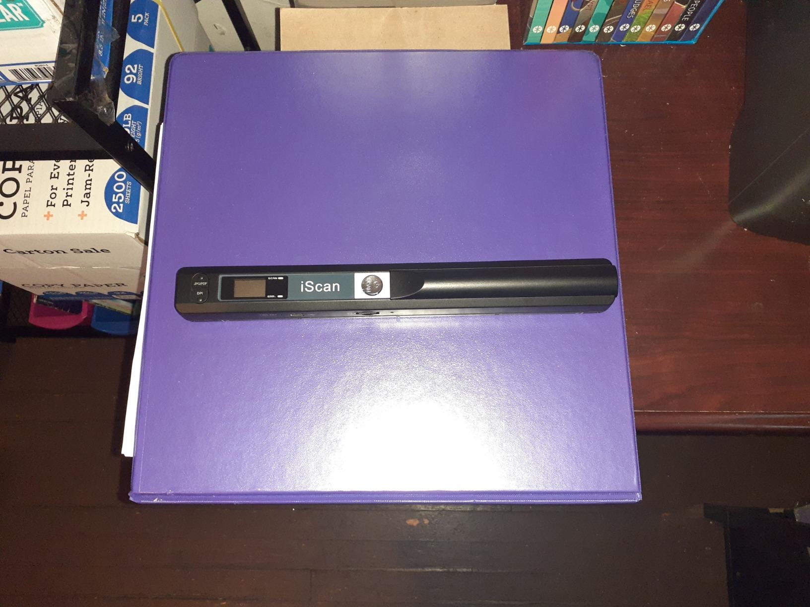 MUNBYN Portable Scanner, 900 DPI Photo Scanner for A4 Documents & Pictures, Wand Reader with 16G SD Card, Flat Scanning, USB Transfer to PC/Laptop, No Driver Required (Silver) customer photo 1