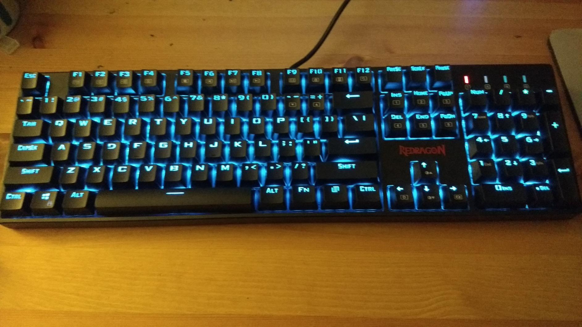 Redragon K582 RGB Mechanical Gaming Keyboard, 100% 104 Keys Standard Layout Gaming Keyboard with Double-Shot ABS Keycaps, Dynamic 16.8M RGB Backlit & Linear Red Switch, Redefine Software Supported customer photo 2