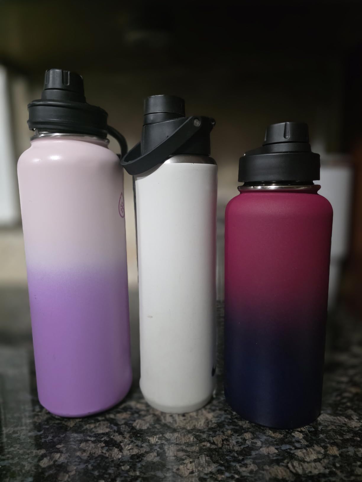 IRON FLASK Camping & Hiking Hydration Flask with Straw, Wide Mouth Insulated Stainless Steel Sports Water Bottle - 32 oz Midnight Black customer photo 1