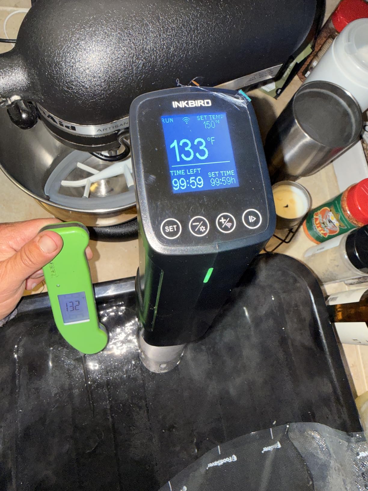 INKBIRD WIFI Sous Vide Cooker ISV-100W, 1000 Watts Sous Vide Machine Immersion Circulator with 14 Free Preset Recipes on APP & Calibration Function, Thermal Immersion, Fast-Heating with Timer customer photo 2