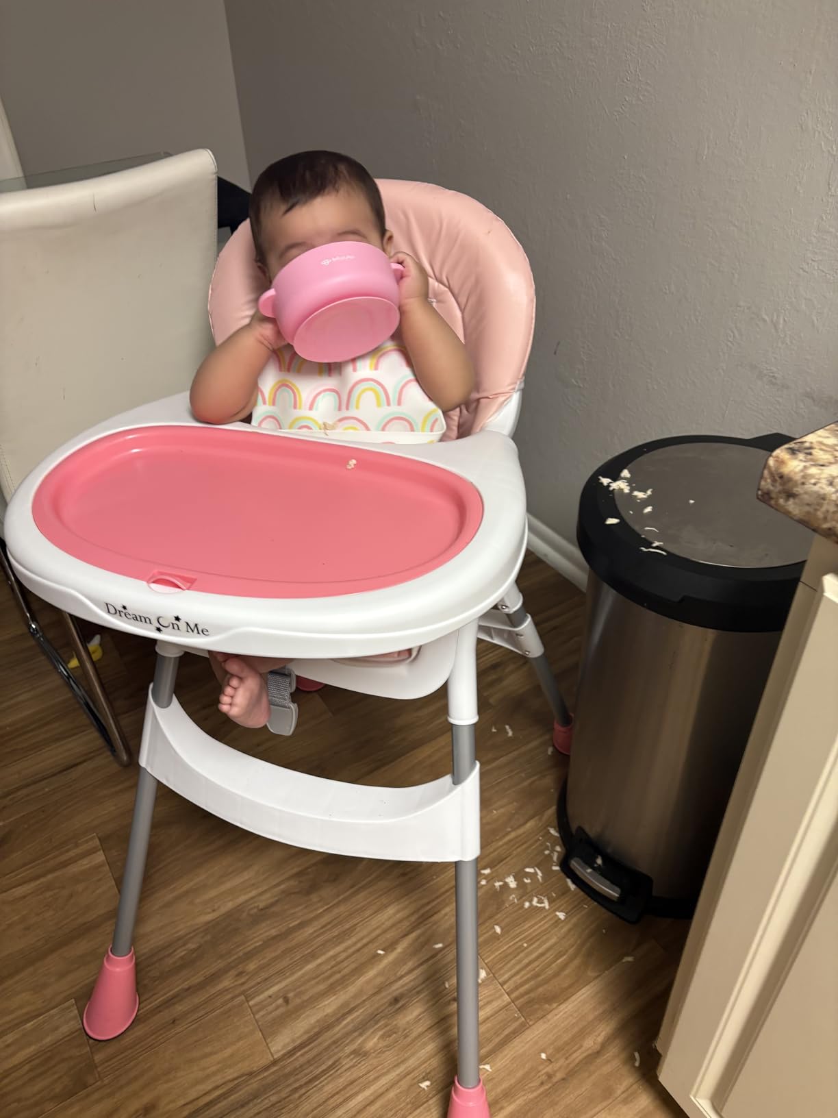 Dream On Me Portable 2-in-1 Tabletalk High Chair, Convertible Compact High Chair, Light Weight Portable Highchair, Grey customer photo 1
