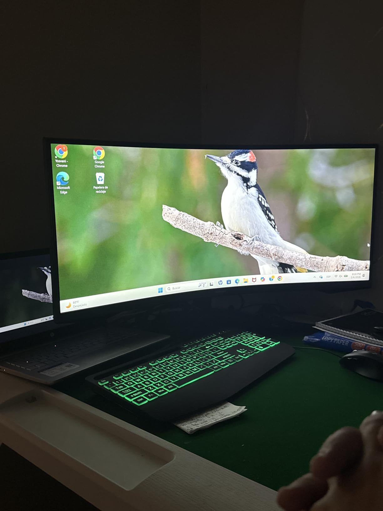Samsung 34' Odyssey G5 Ultra-Wide Gaming Monitor with 1000R Curved Screen, 165Hz, 1ms, FreeSync Premium, Large Display, Eye Comfort, Multiple Ports, WQHD, LC34G55TWWNXZA, Black customer photo 1