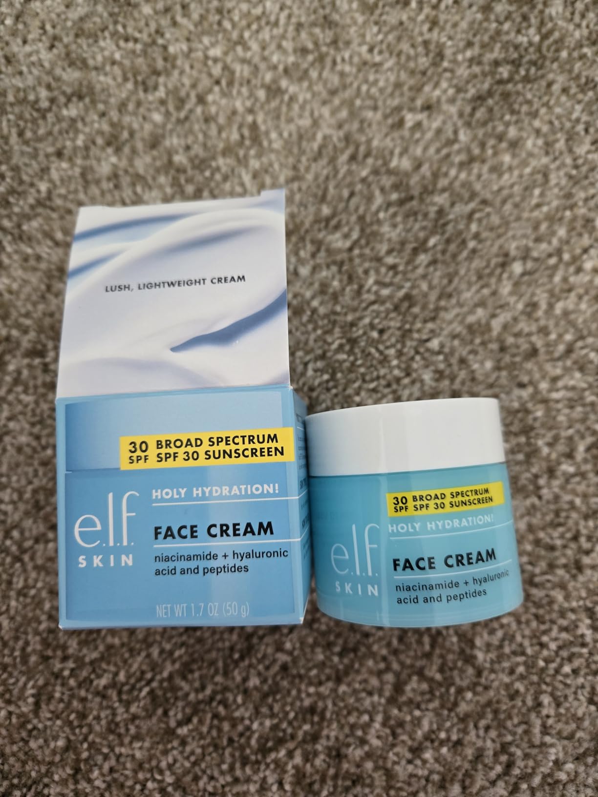 e.l.f. SKIN Holy Hydration! Face Cream - Broad Spectrum SPF 30 Sunscreen, Moisturizes & Softens Skin, Quick-Absorbing & Ultra-Hydrating, 1.7 Oz (50g) customer photo 1