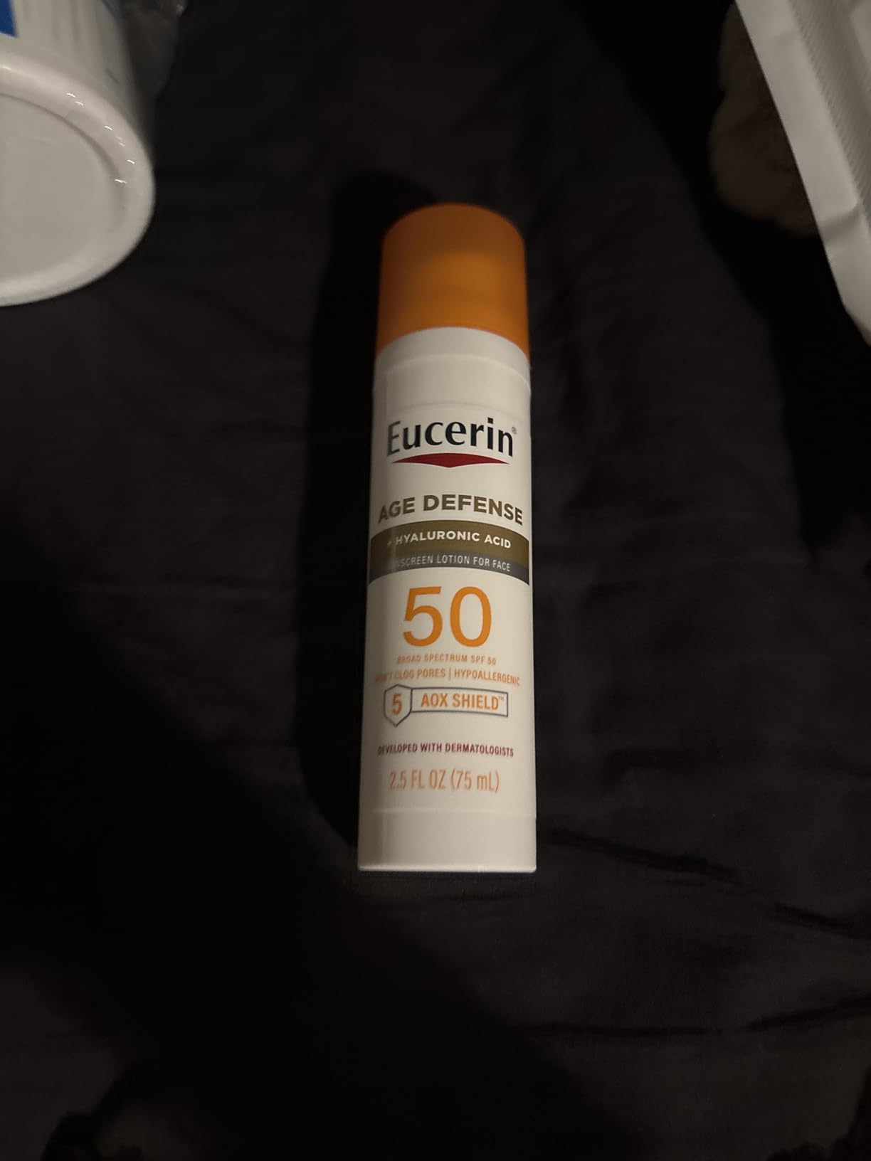Eucerin Sun Age Defense SPF 50 Face Sunscreen Lotion with Hyaluronic Acid, Hypoallergenic, Non-Comedogenic Sunscreen SPF 50 Free of Fragrance, Oxybenzone and Octinoxate, 2.5 Fl Oz Bottle customer photo 1