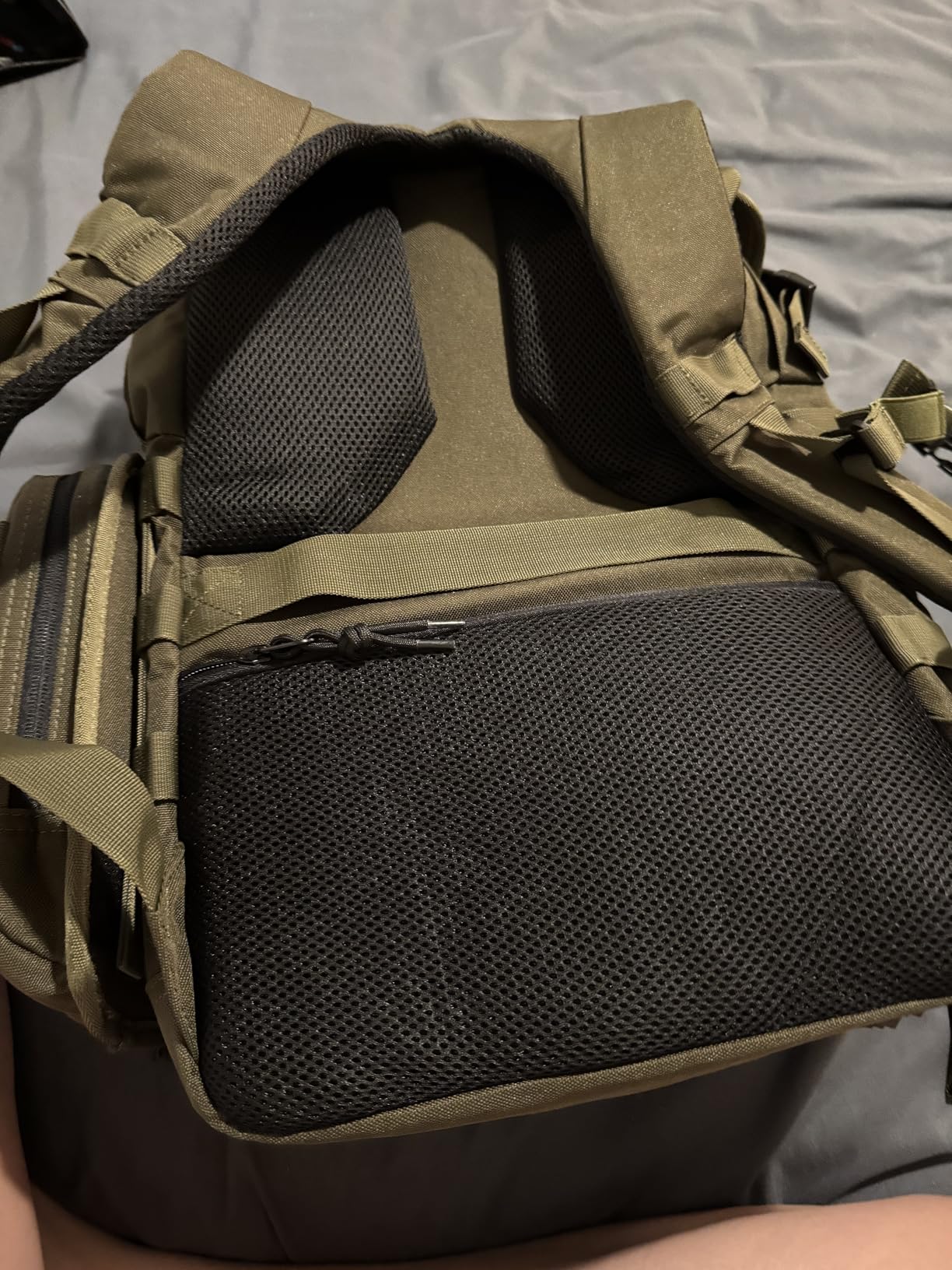 Dinictis Dad Diaper Bag, Mens Diaper Bag Backpack with Diaper Changing Mat, Military Diaper Backpack with Molle Webbing, Waterproof Pouch, Baby Wipes pocket, Insulated Bottle Pockets - Black Camo customer photo 2