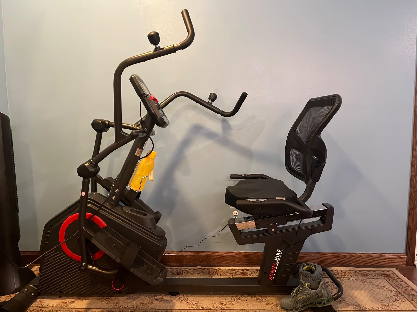 Sunny Health & Fitness Elite Recumbent Cross Trainer & Elliptical Machine with Arm Exercisers - Home Arm/Leg Training, Easy Adjust Seat & Mesh Backrest, Free SunnyFit App Bluetooth Connectivity customer photo 2