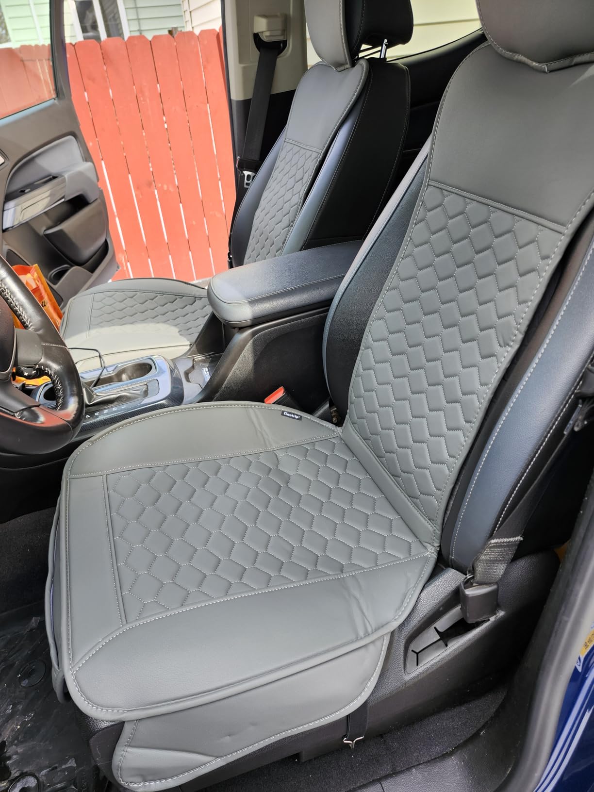 Elantrip 2PCs Front Car Seat Covers Leather Water Proof Seat Protector Universal fit for Most Cars SUVs and Trucks Black customer photo 2