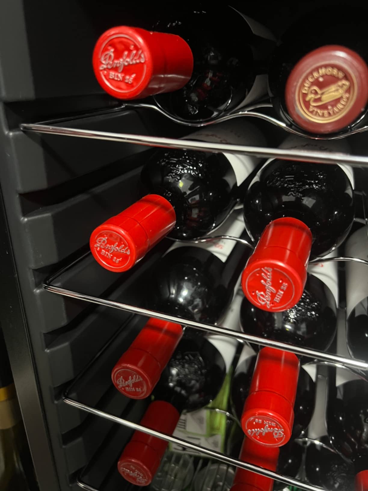 17 Inch Wine Cooler Refrigerator, Freestanding Under Counter Compact Wine Fridge, 40-65°F, 24 Bottle Countertop Mini Wine Cooler with Double-Layer Tempered Glass Door/ Lock for Bedroom/Apartment customer photo 1
