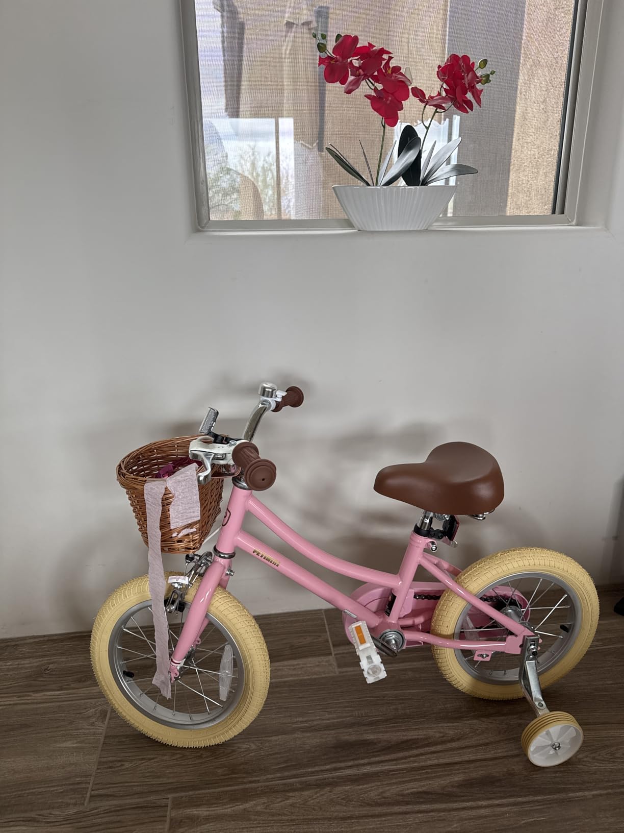 Petimini Vintage Kids Bike for Girls, 12-20 Inch Classic Bicycle with Wicker Basket & Bell, High Tensile Steel Frame, Training Wheels customer photo 1