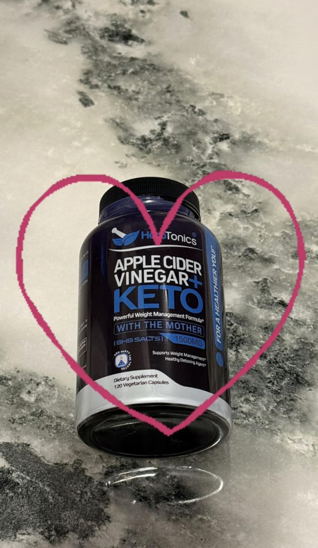 Herbtonics Apple Cider Vinegar + Keto BHB Capsules | GLP-1 Support for Appetite, Cravings & Weight Management | Metabolism Support with Satiety Support | 240 Capsules - 4 Month Supply customer photo 1