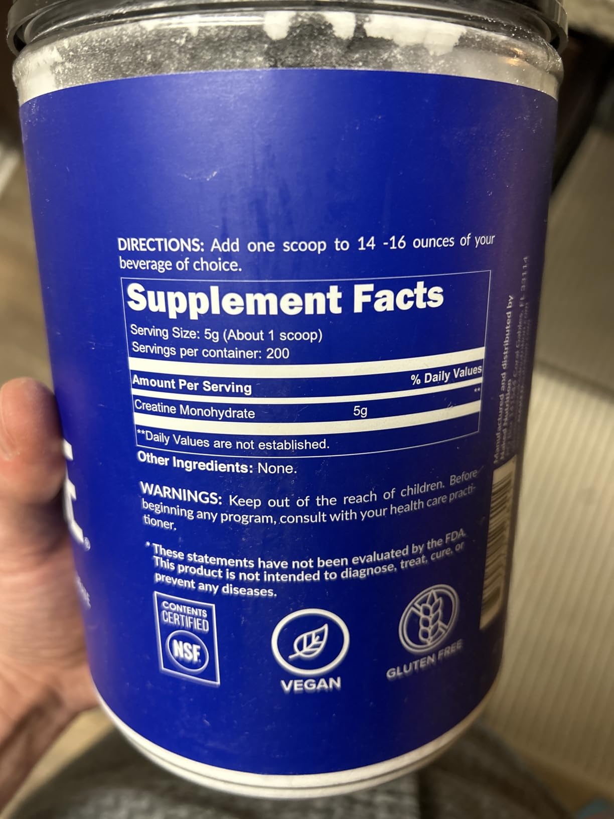 NAKED Pure Micronized Creatine Monohydrate Powder - Unflavored, 500g, 1.1lb Bulk - Vegan, Non-GMO, Gluten-Free, Soy-Free, No Fillers, Supports Muscle Growth & Strength - 100 Servings customer photo 2