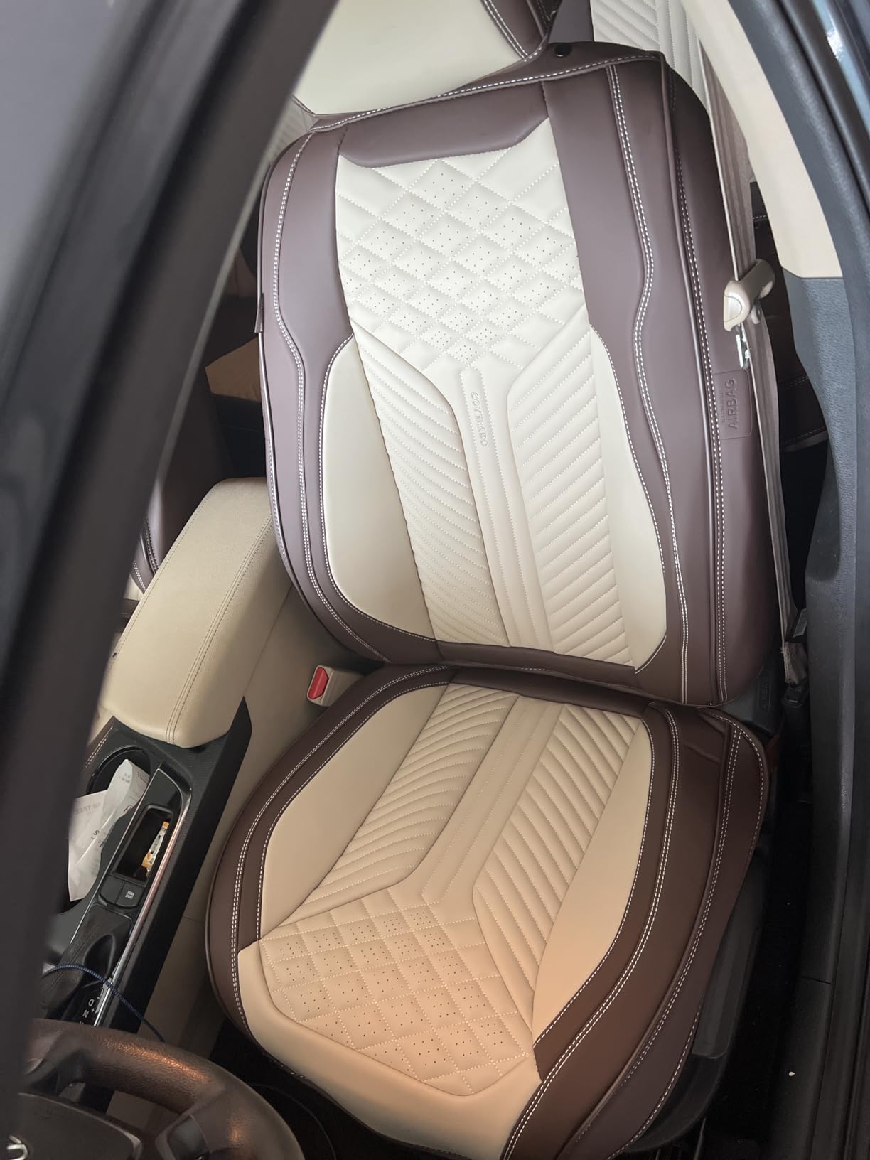 Coverado Seat Covers Full Set, Seat Covers for Cars, Car Seat Covers Winter, Breathable Faux Leather Car Seat Protector Car Seat Cushion, Black Car Seat Covers Universal Fit for Most Cars SUVs Trucks customer photo 2