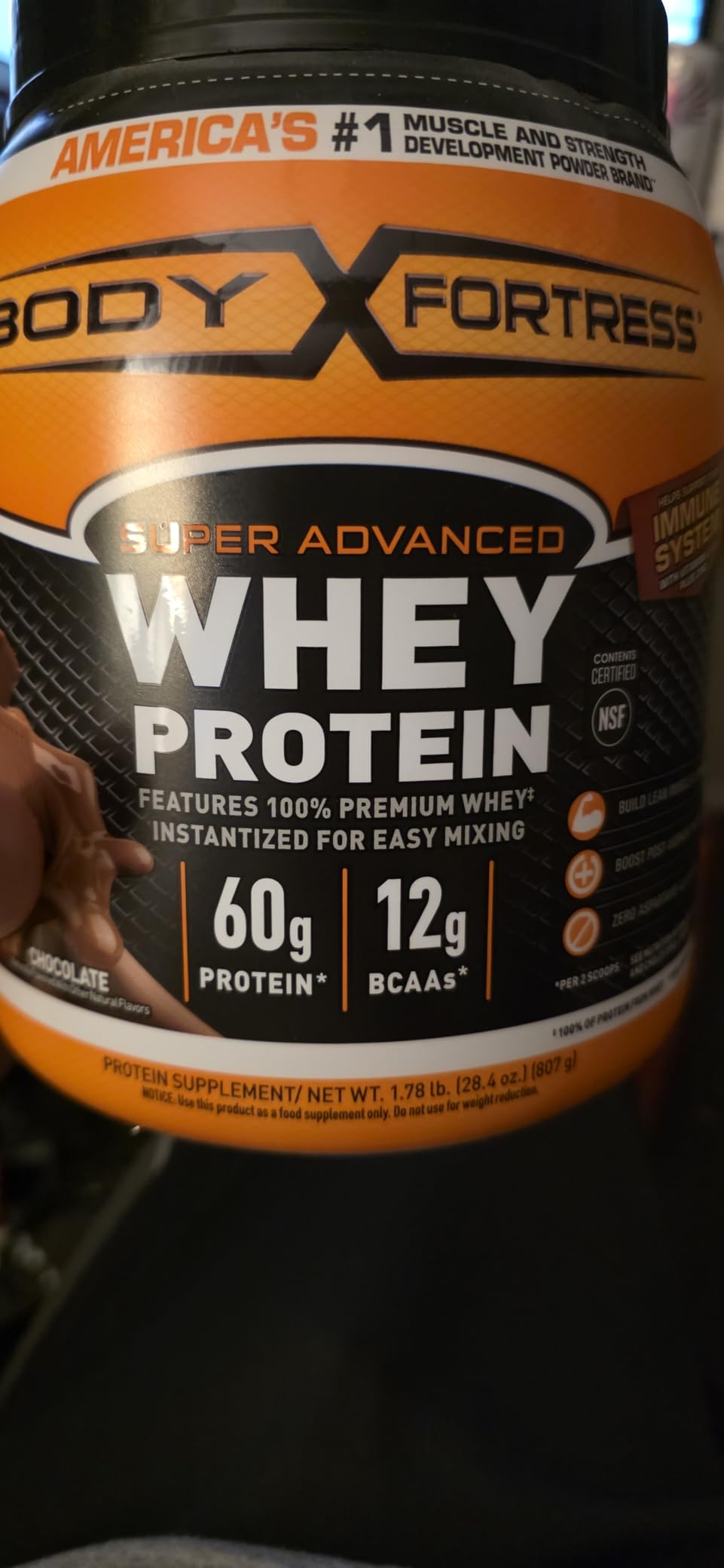 Super Advanced Whey Protein Powder, Cookies N' Creme, 60g Protein & 12g BCAAs Per 2 Scoops, Muscle Gain & Recovery, Immune Support with Vitamins C & D, 1.78lbs customer photo 1