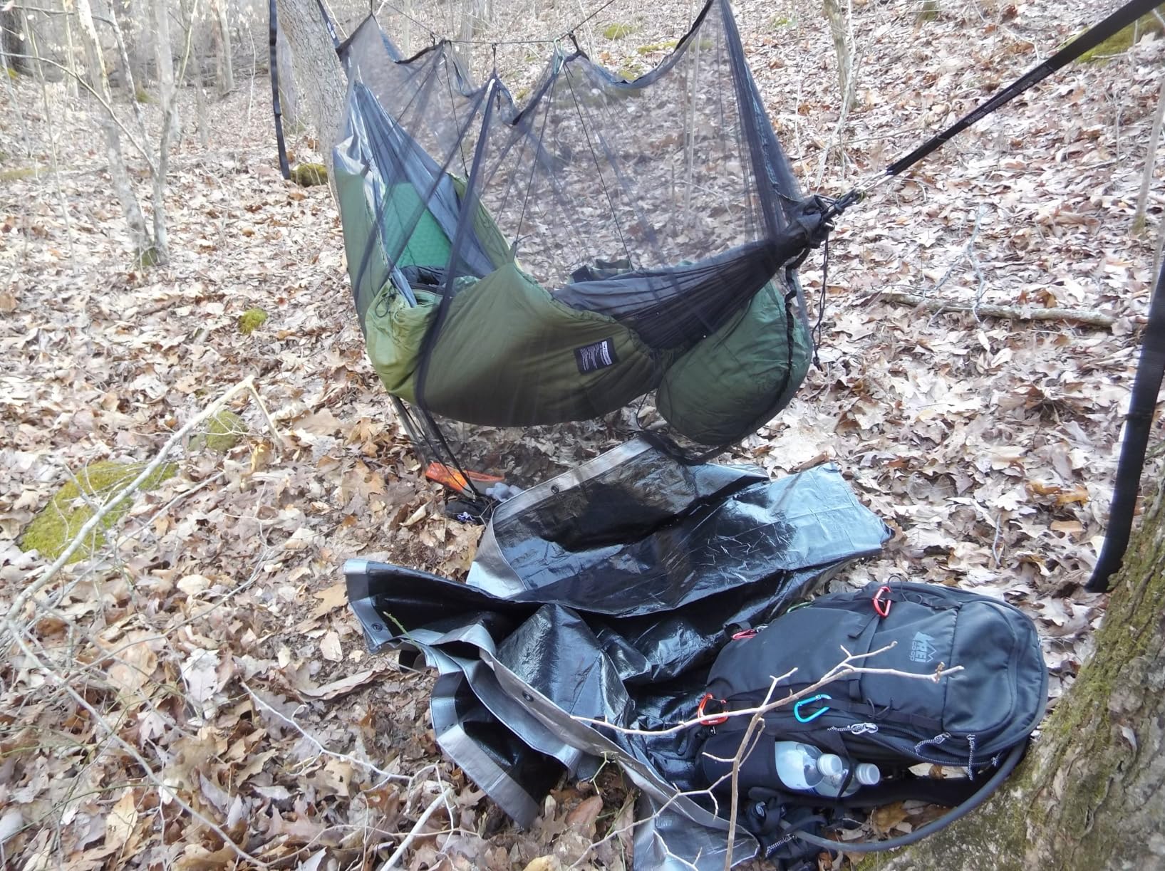 ENO TravelNest Hammock & Straps Combo - Portable Hiking and Camping Hammock with Straps Included - Travel Hammock for Camping, Hiking, Backpacking, a Festival, or The Beach - Moss customer photo 2