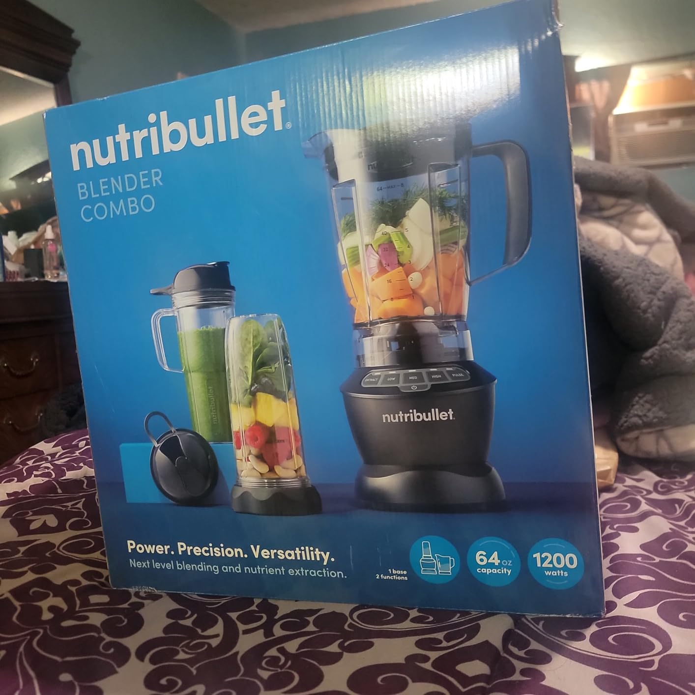 Nutribullet Full-Size Blender Combo, Single-Serve & Large Capacity, 1200W, 64oz Pitcher, 32oz Cup, Extractor Blade, 3-Speed, Pulse, Smoothies, Soups, Sauces, Easy Cleaning, Dark Gray, NBF50500 customer photo 2