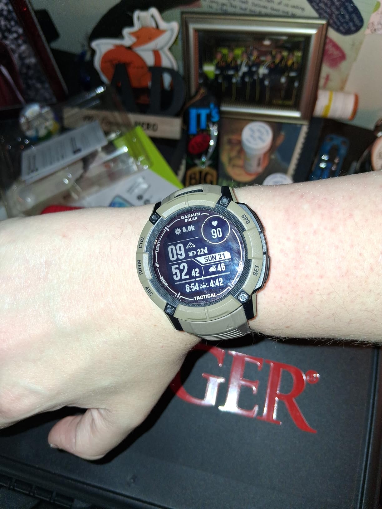 Garmin Instinct 2X Solar - Tactical Edition, Rugged GPS Smartwatch, Built-in Flashlight, Ballistics Calculator, Solar Charging Capability, Coyote Tan customer photo 2