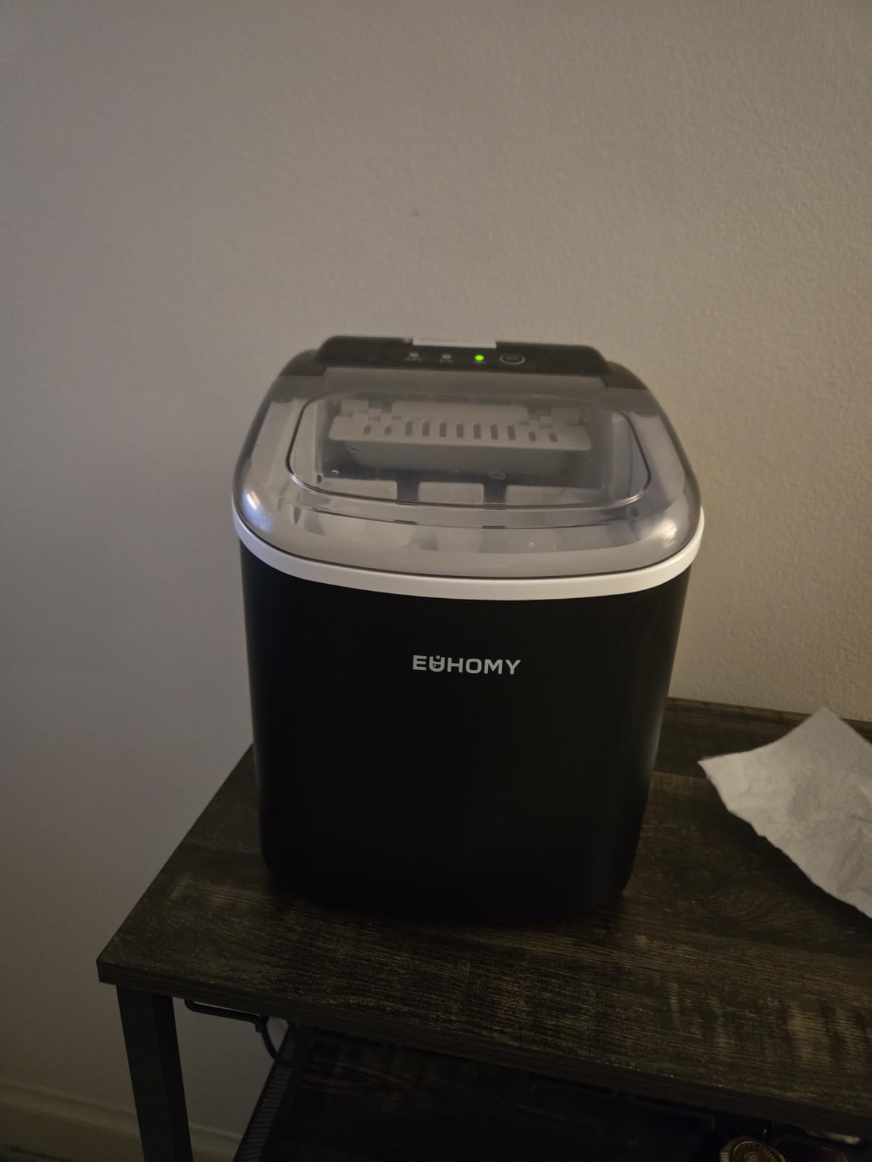 EUHOMY Countertop Ice Maker Machine with Handle, 26lbs in 24Hrs, 9 Ice Cubes Ready in 6 Mins, Auto-Cleaning Portable Ice Maker with Basket and Scoop, for Home/Kitchen/Camping/RV. (Black) customer photo 2