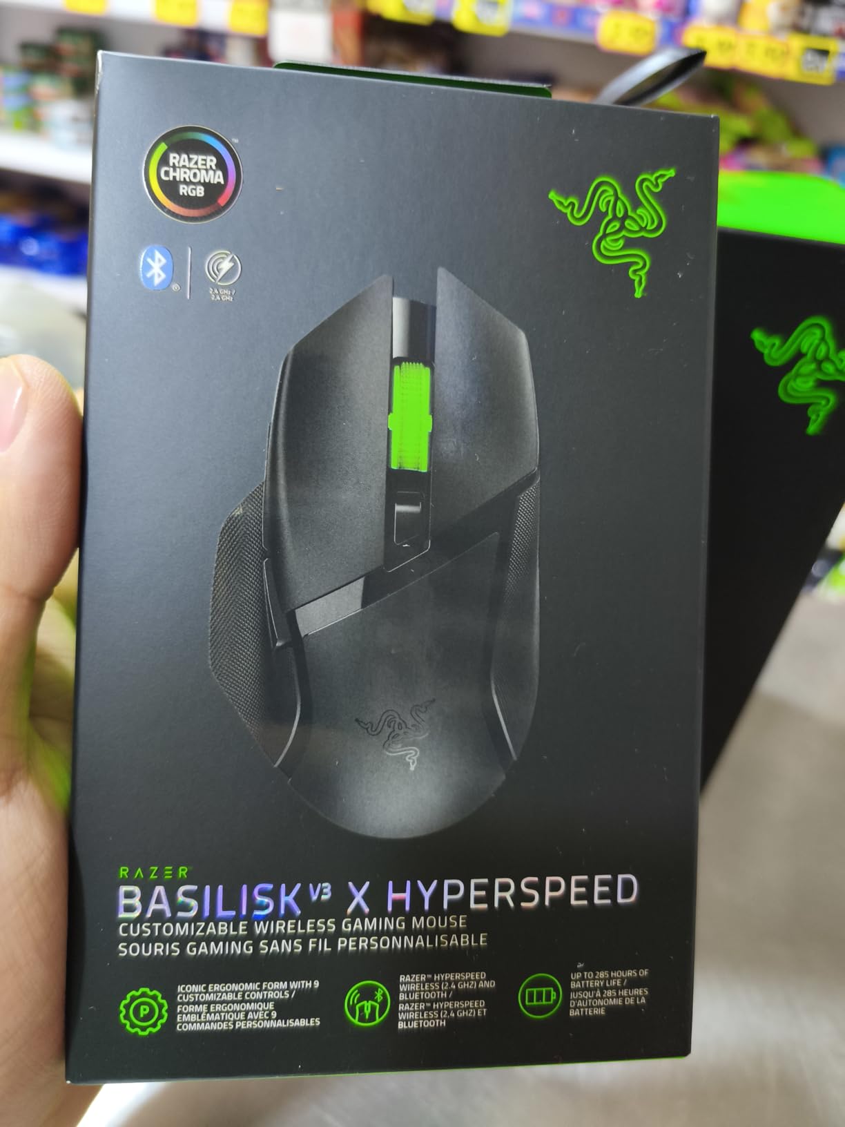 Razer Basilisk V3 X HyperSpeed Gaming Mouse - Optical - Wireless - Bluetooth/Radio Frequency - 2.40 GHz - Black - USB - 18000 dpi - 7 Button(s) - 7 Programmable Button(s) customer photo 2