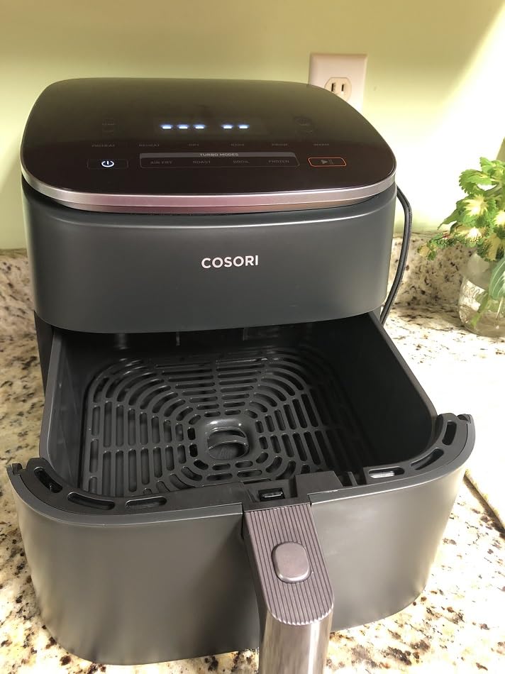 Cosori 9-in-1 TurboBlaze Air Fryer 6 Qt, PFAS-Free Ceramic Coating, 90-450F, Dark Gray customer photo 1