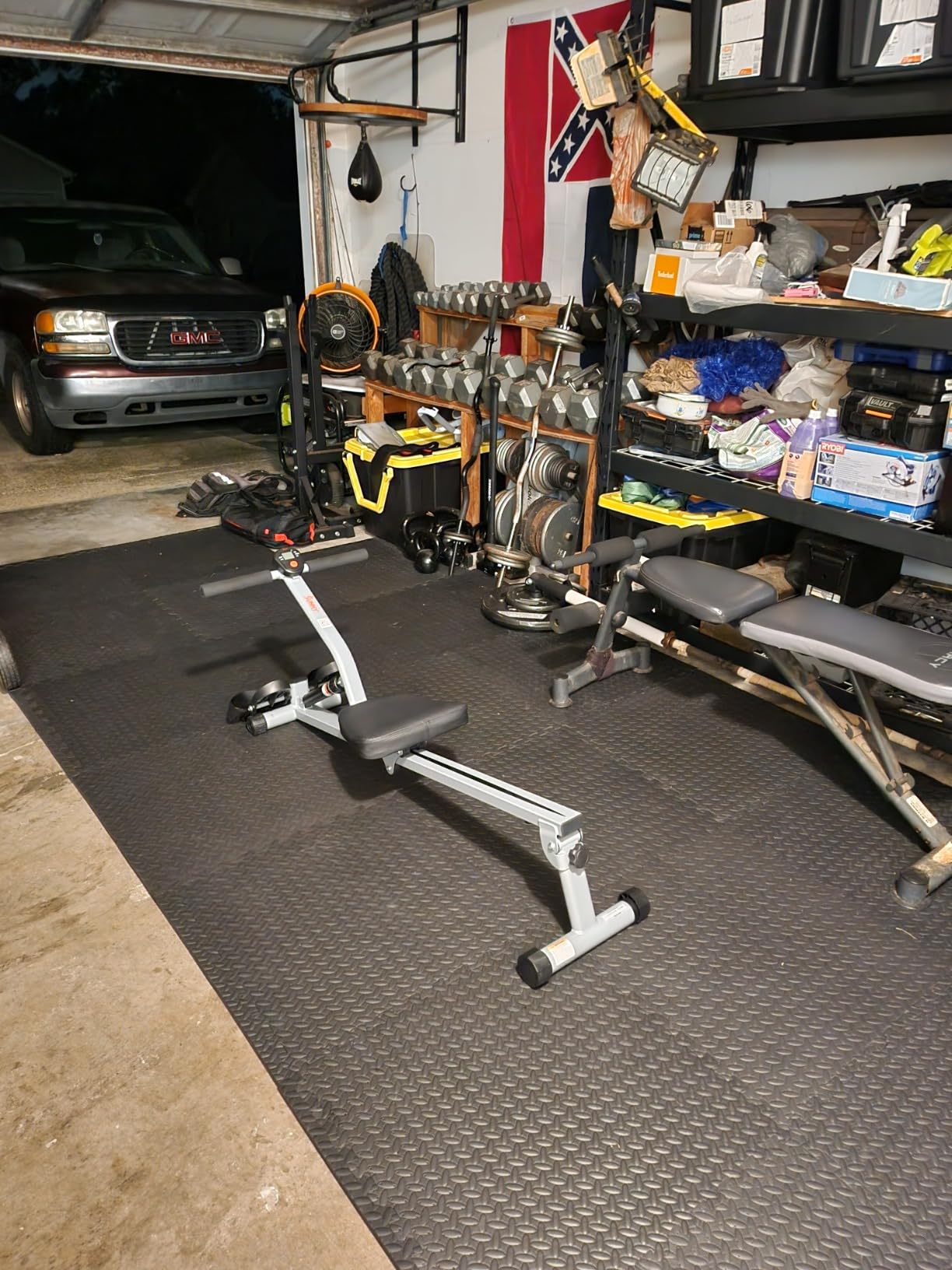 Sunny Health & Fitness Compact Adjustable Rowing Machine with 12 Levels of Resistance for Complete Body Workouts and Optional Free SunnyFit App Enhanced Connectivity customer photo 2