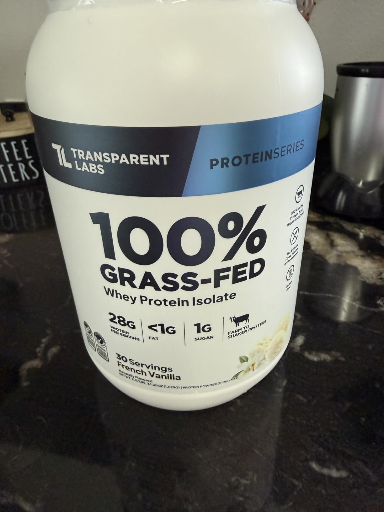 Grass-Fed Whey Protein Isolate - Naturally Flavored, Gluten Free Whey Protein Powder with 28g of Protein per Serving & 9 Amino Acids - 30 Servings, Milk Chocolate customer photo 1