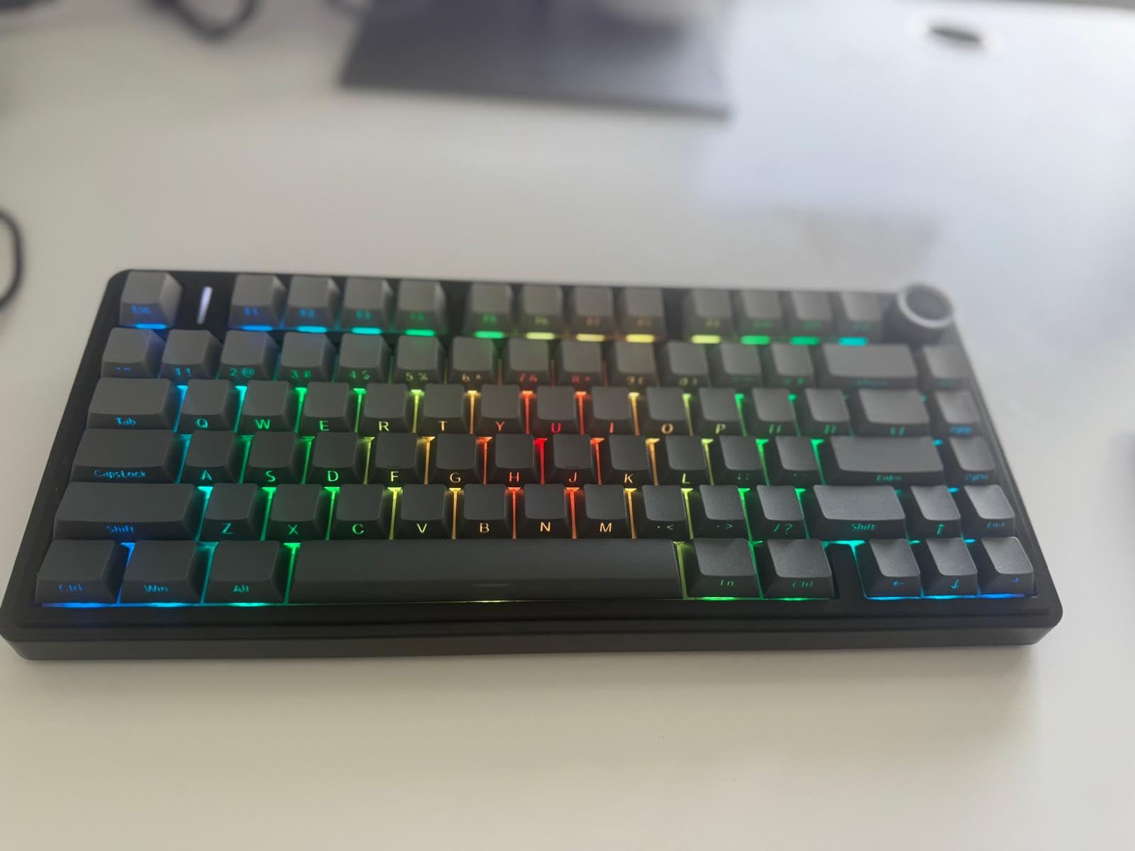 AULA F75 Pro Wireless Mechanical Keyboard, 75% Hot Swappable Custom Keyboard with Knob, RGB Backlit, Pre-lubed Reaper Switches, Side Printed PBT Keycaps, 2.4GHz/USB-C/BT5.0 Mechanical Gaming Keyboards customer photo 1