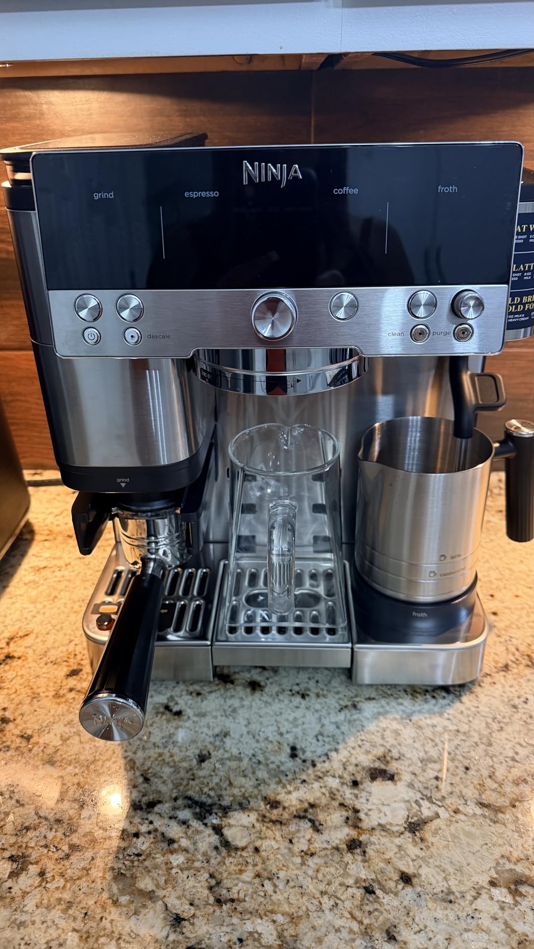 Ninja Luxe Café 3-in-1 Espresso, Drip Coffee and Cold Brew Machine | Integrated Coffee Grinder, Milk Frother, Assisted Tamper & Built-In Espresso Accessory Storage | Stainless Steel | ES601 customer photo 1