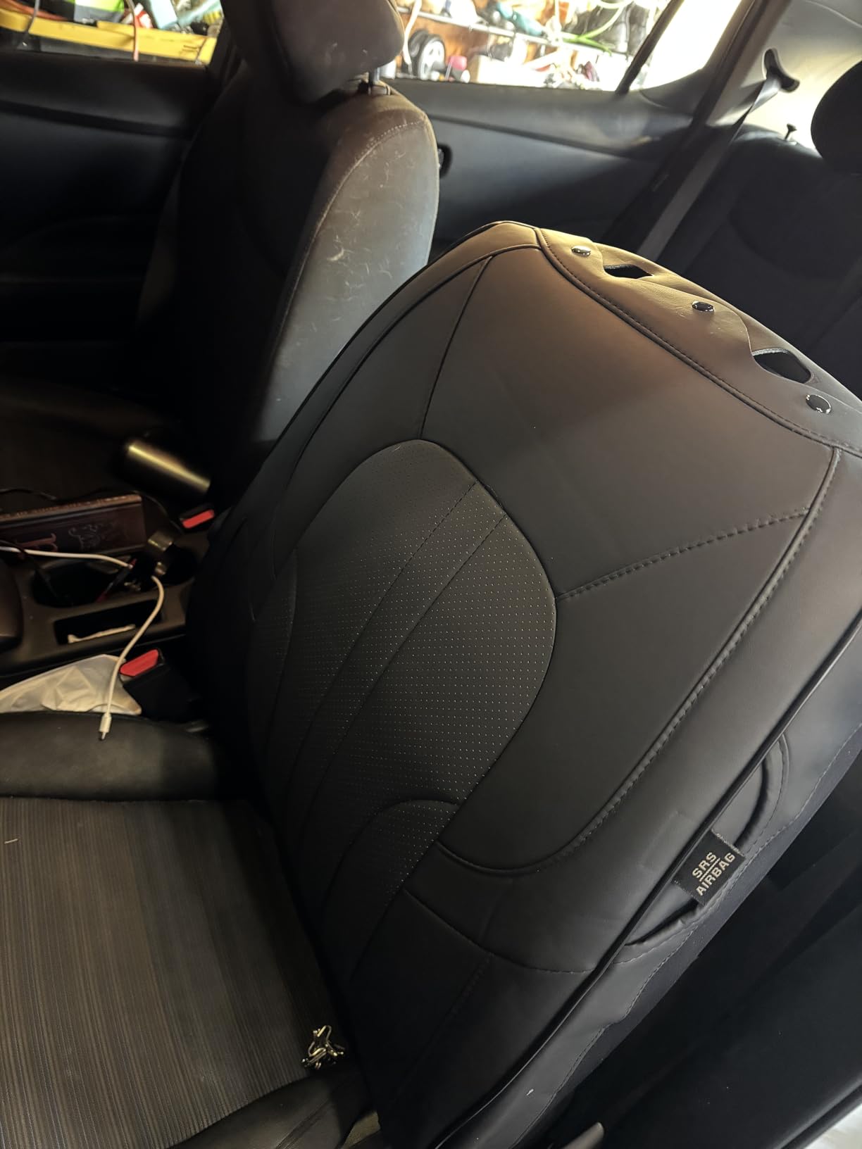 Car Seat Cover Full Set, Leather Car Seat Cover, Waterproof Seat Covers, Car Seat Cushion, Nappa Leather Seat Covers Car Seat Protector Universal Fit Most Cars Black customer photo 2