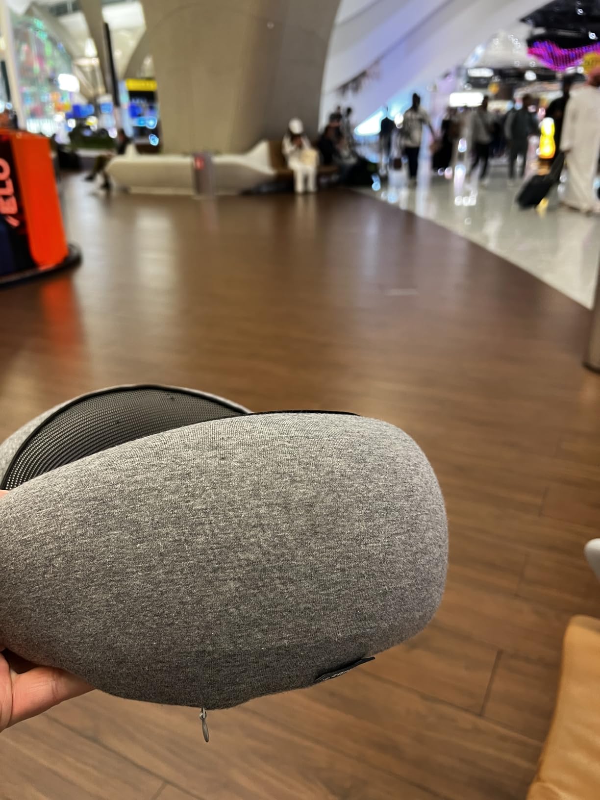 FlyHugz Neck Travel Pillow Memory Foam Neck Pillow for Comfort on Airplane Compact and Ergonomic Design for Travel, Car Rides, and Home Use Ideal for Adults and Kids. customer photo 1