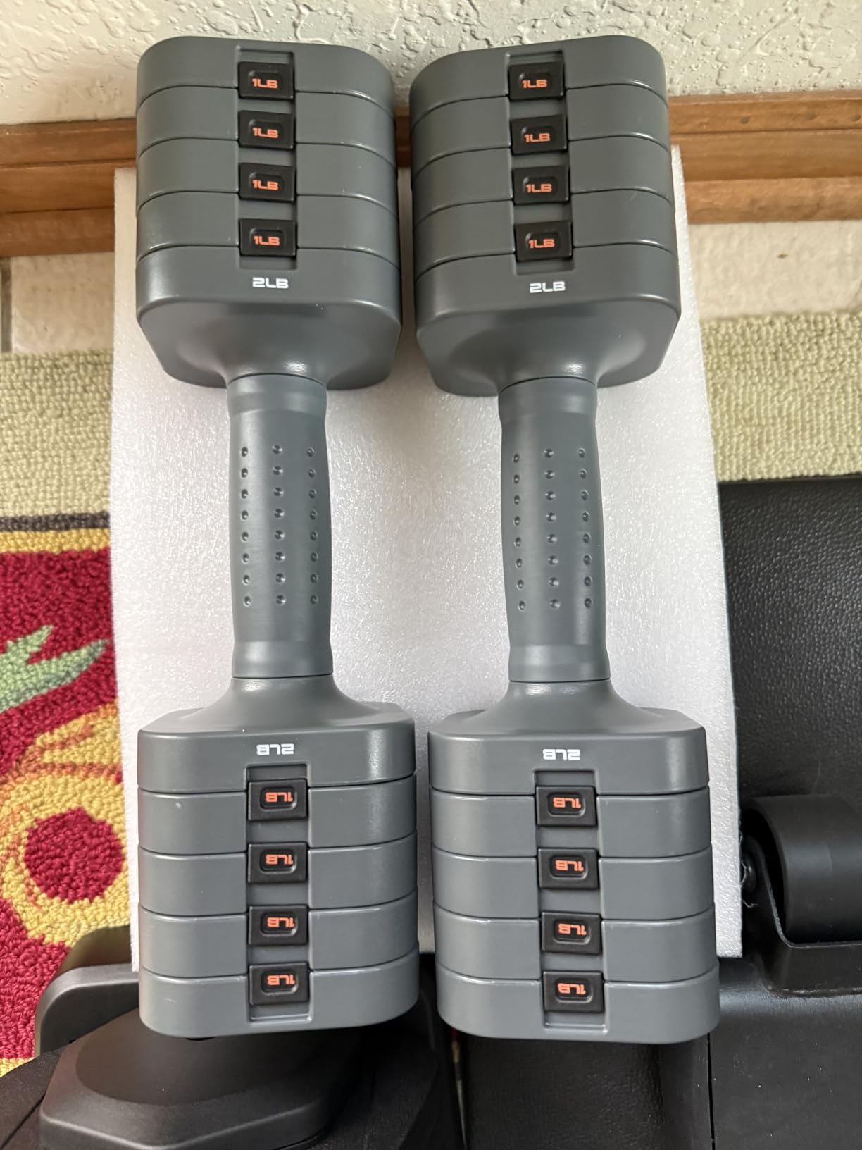 FEIERDUN 5-in-1 Adjustable Dumbbell Set of 2, 12LBS/20LBS Hand Weights for Women, Men, 1s-Adjust Dual-Stable Dumbbell Set for Women Home Gym & Outdoor customer photo 2