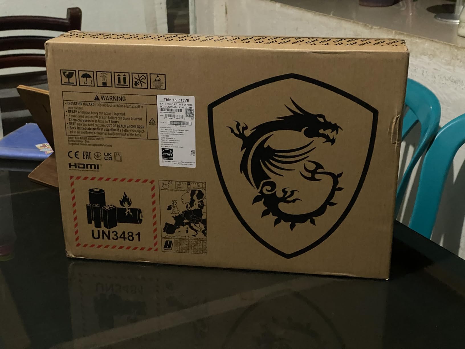 msi Thin 15 15.6 inch 144Hz FHD Gaming Laptop: Intel Core i7-13620H, NVIDIA Geforce RTX 4050, 16GB DDR4, 512GB NVMe SSD, WiFi 6E, Win 11: Black B13VE-2678US customer photo 2