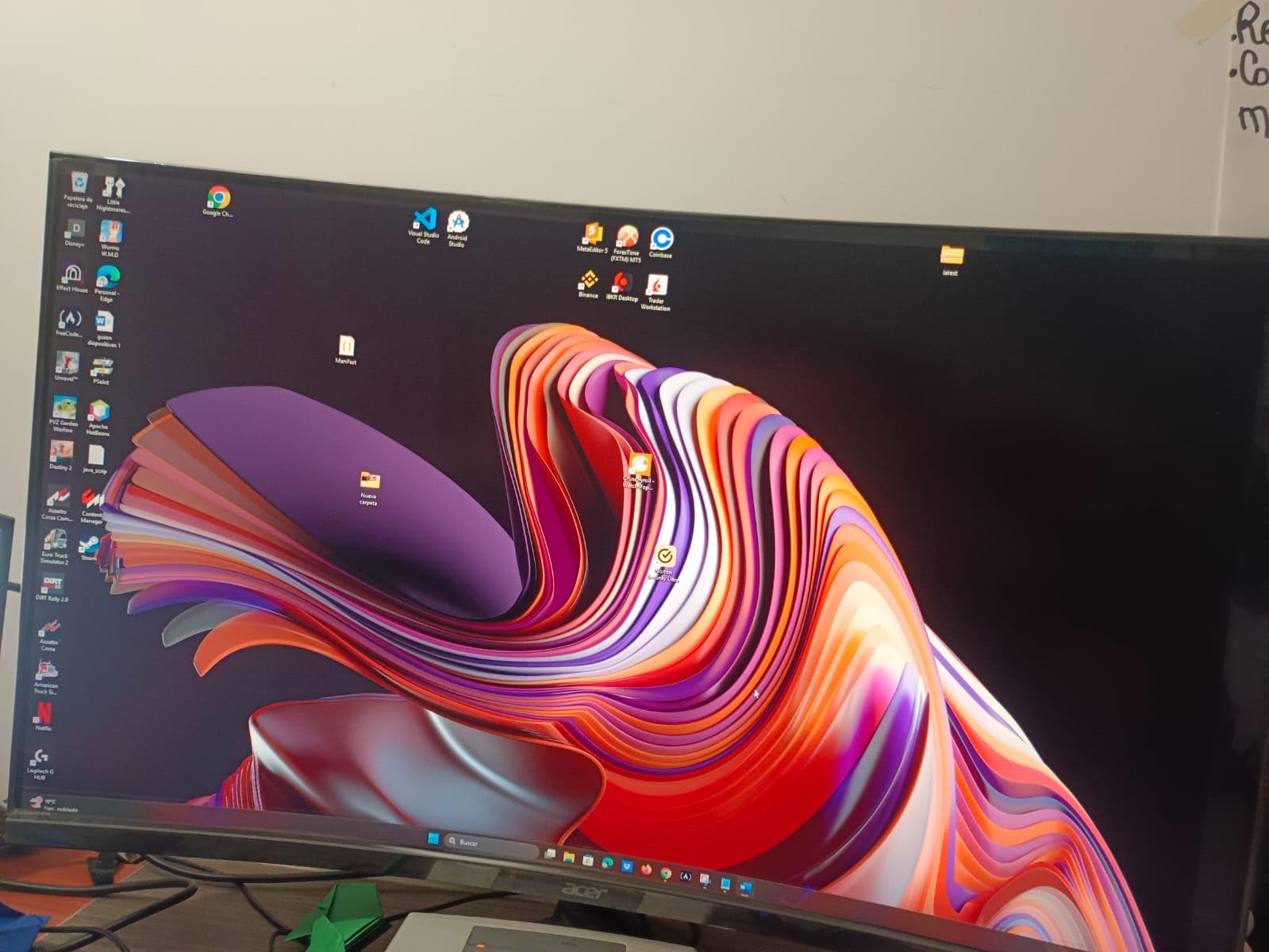 acer Nitro 27 Inch 1500R Curved Zero-Frame Full HD (1920 x 1080) Gaming Monitor | AMD FreeSync Premium | Up to 280Hz Refresh | 1ms VRB customer photo 2