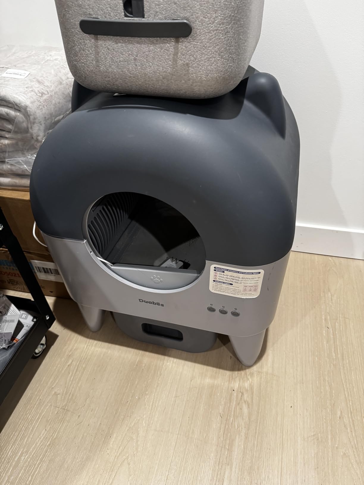 Self Cleaning Litter Box, 76L Automatic Cat Litter Box Self Cleaning with APP Control, Low Noise, Safety Protection, Roll Garbage Bags, Deodorizer and Cleaning Brush for Multiple Cats customer photo 1