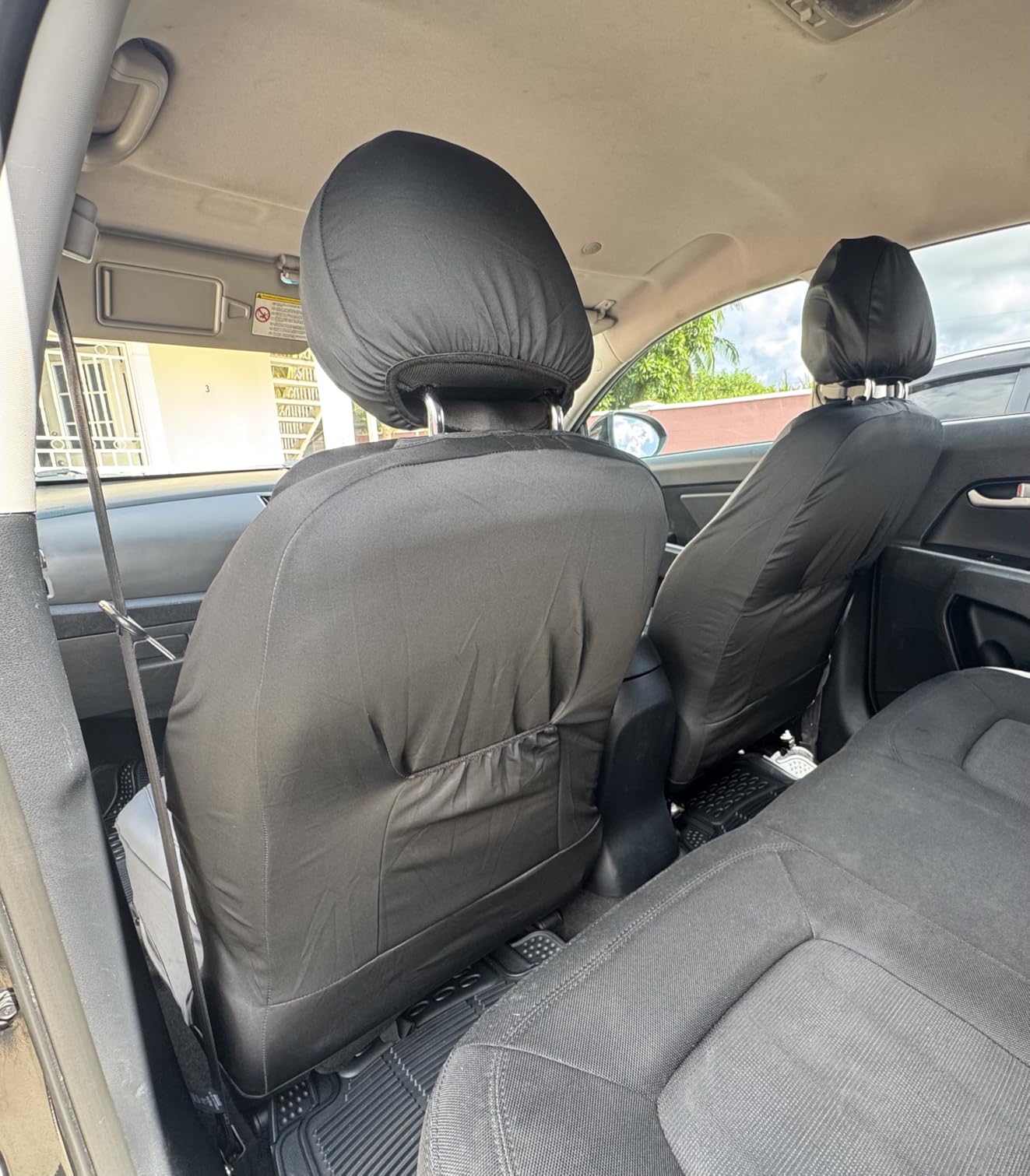 kingphenix 2 Pack Front Memory Foam Leather Car Seat Covers, Breathable 4D Mesh, Easy Install Automotive Seat Protectors, Airbag Compatible, Universal Fit for Cars, Trucks, Vans, SUV customer photo 1