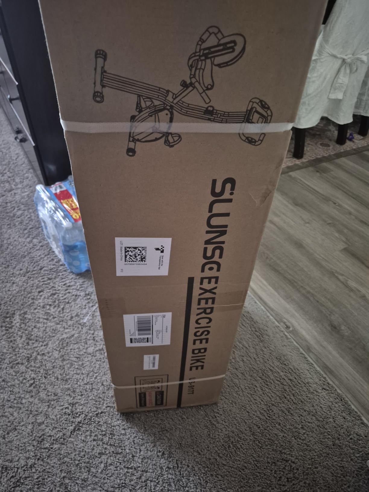 Folding Exercise Bike, SLUNSE 5 IN 1 Foldable Stationary Bike for Home, Indoor Cycling Bike with 16 Level Adjustable Magnetic Resistance, 350LBS Weight Capacity, Soft Seat Backrest For Fitness Workout customer photo 2