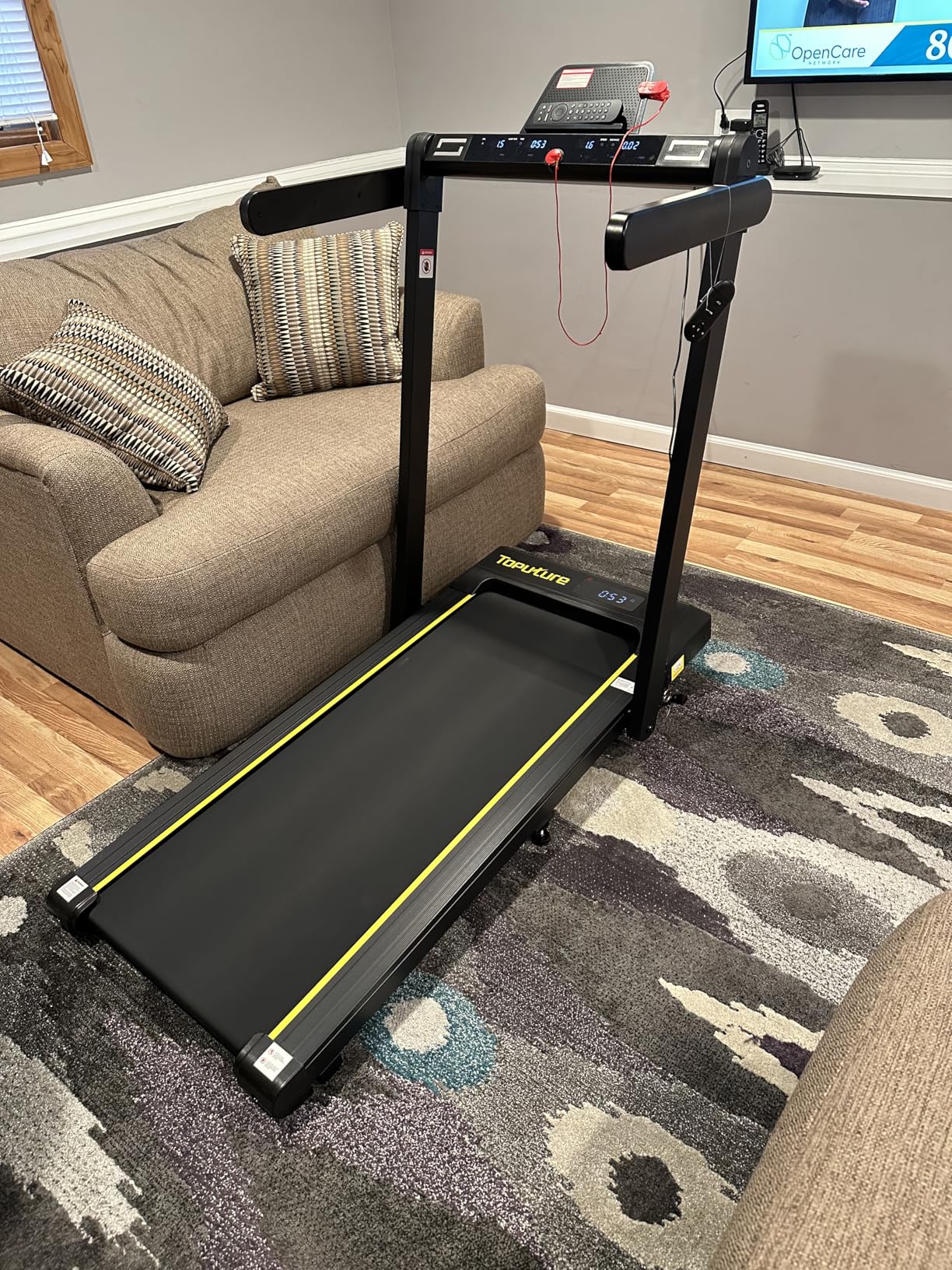 Walking Pad Treadmill with 12% Incline and Handle Bar, 4 in 1 Folding Treadmill for Home/Office, Under Desk Treadmills Portable Walking Pad with App & Bluetooth Speaker, 0.6-10MPH customer photo 1