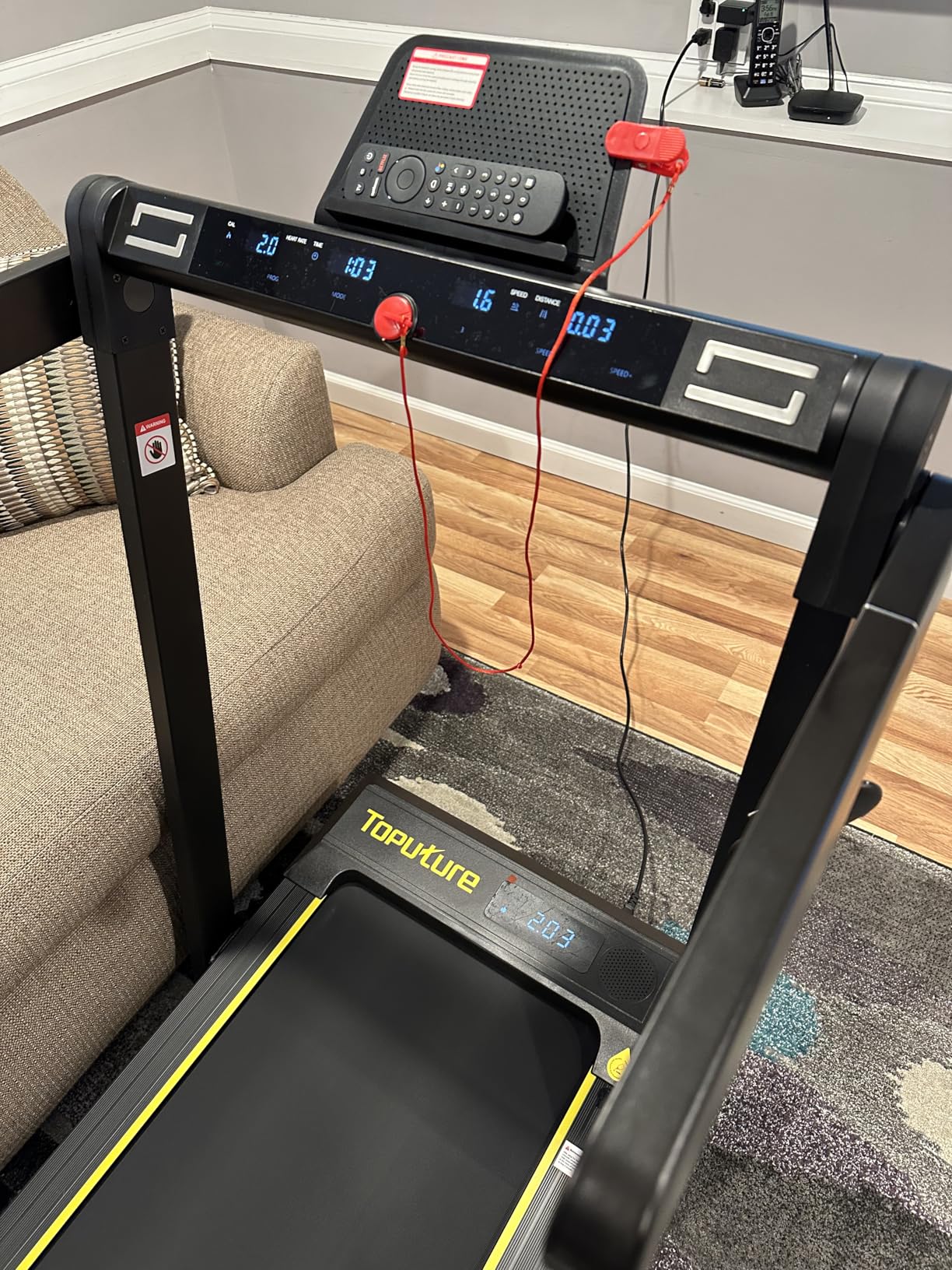 Walking Pad Treadmill with 12% Incline and Handle Bar, 4 in 1 Folding Treadmill for Home/Office, Under Desk Treadmills Portable Walking Pad with App & Bluetooth Speaker, 0.6-10MPH customer photo 2