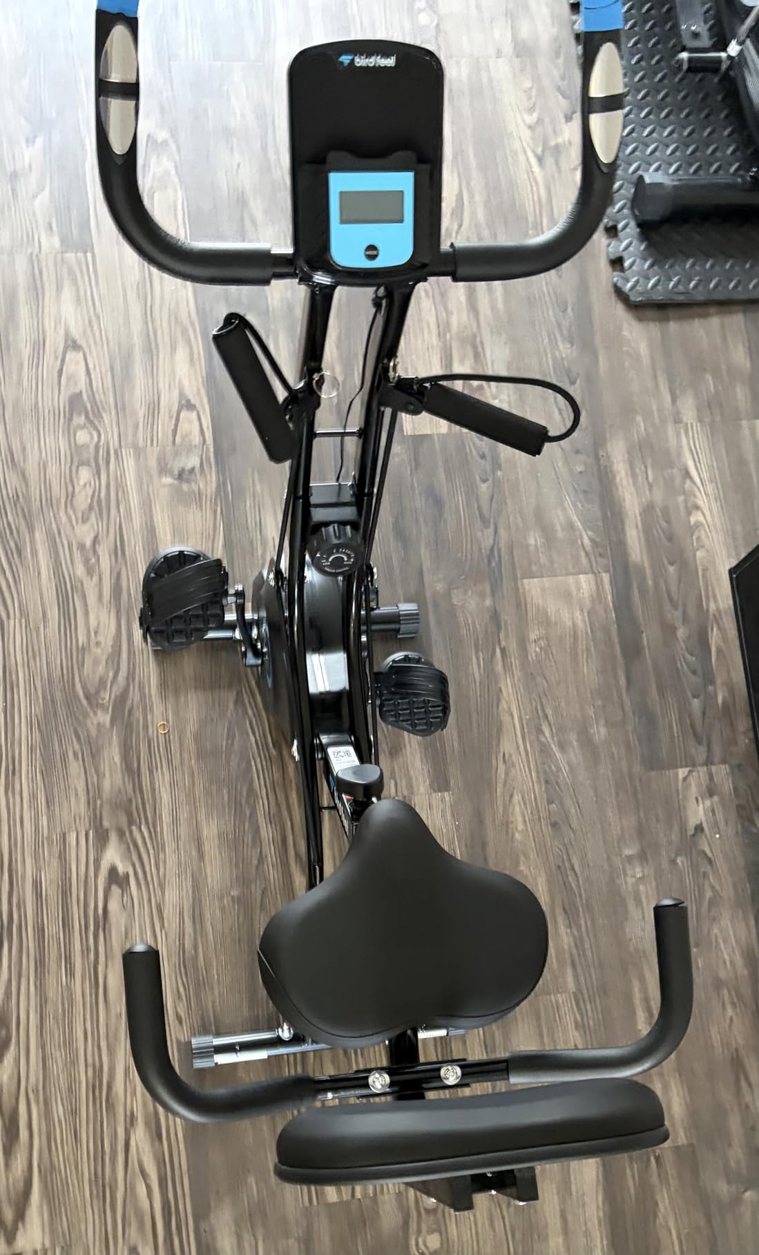 Foldable Exercise Bike, Multifunctional Indoor Stationary Bikes for Home with 8-Level Magnetic Resistance, Quiet Workout Bike with Arm Resistance Bands, LCD Monitor, 300LBS Capacity customer photo 2