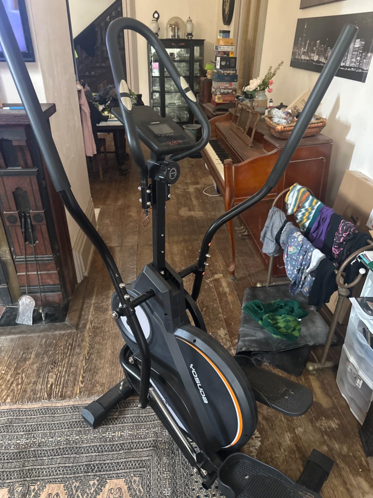 YOSUDA Compact Elliptical Machine Only 2 sq ft, 15IN Stride Foldable Elliptical for Home, Folding Elliptical Exercise Machine, Elliptical Cross Trainer with 16 Magnetic Resistance Levels customer photo 2