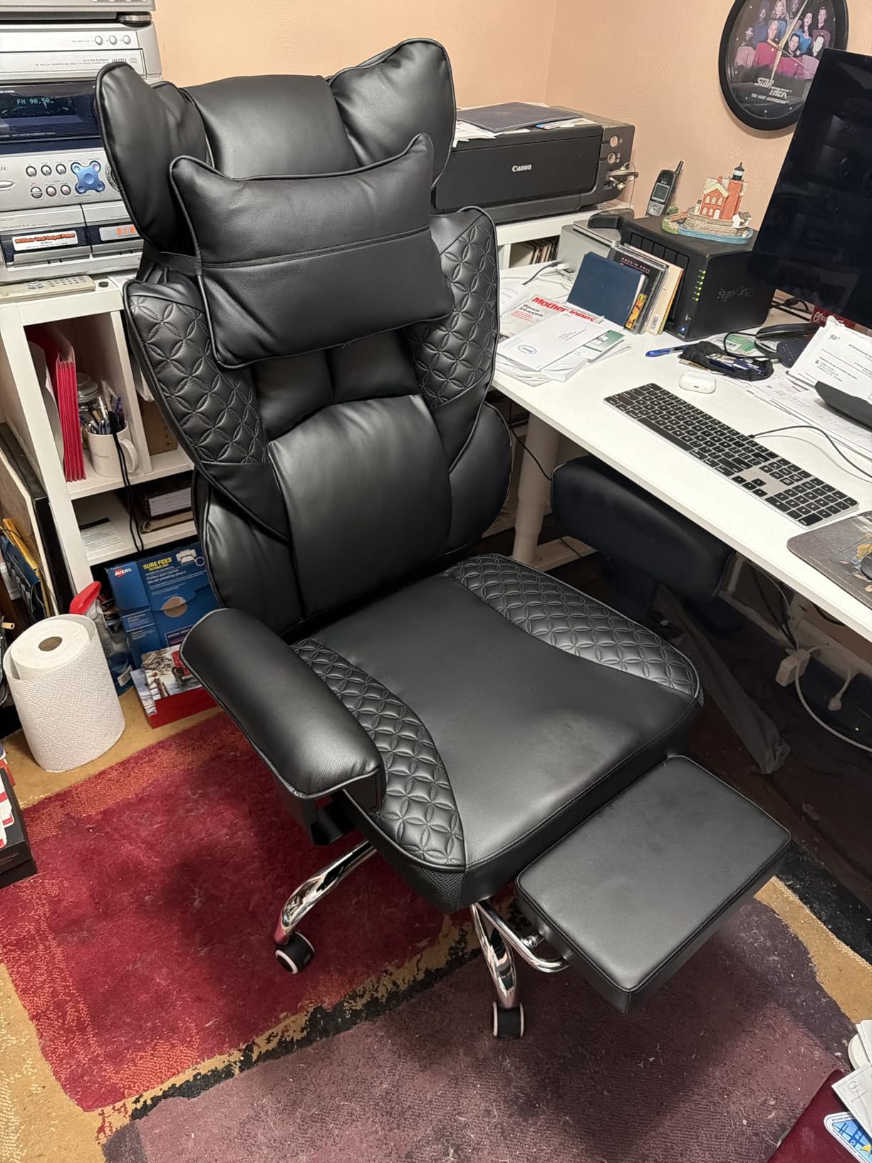 GTPLAYER Big and Tall Gaming Chair 400lbs Heavy Duty Office Chair with Footrest, High Back Pocket Spring Lumbar Support, Ergonomic Wide Comfy Seated Cushion for Lower Back Pain Relief, Earth-Black customer photo 1