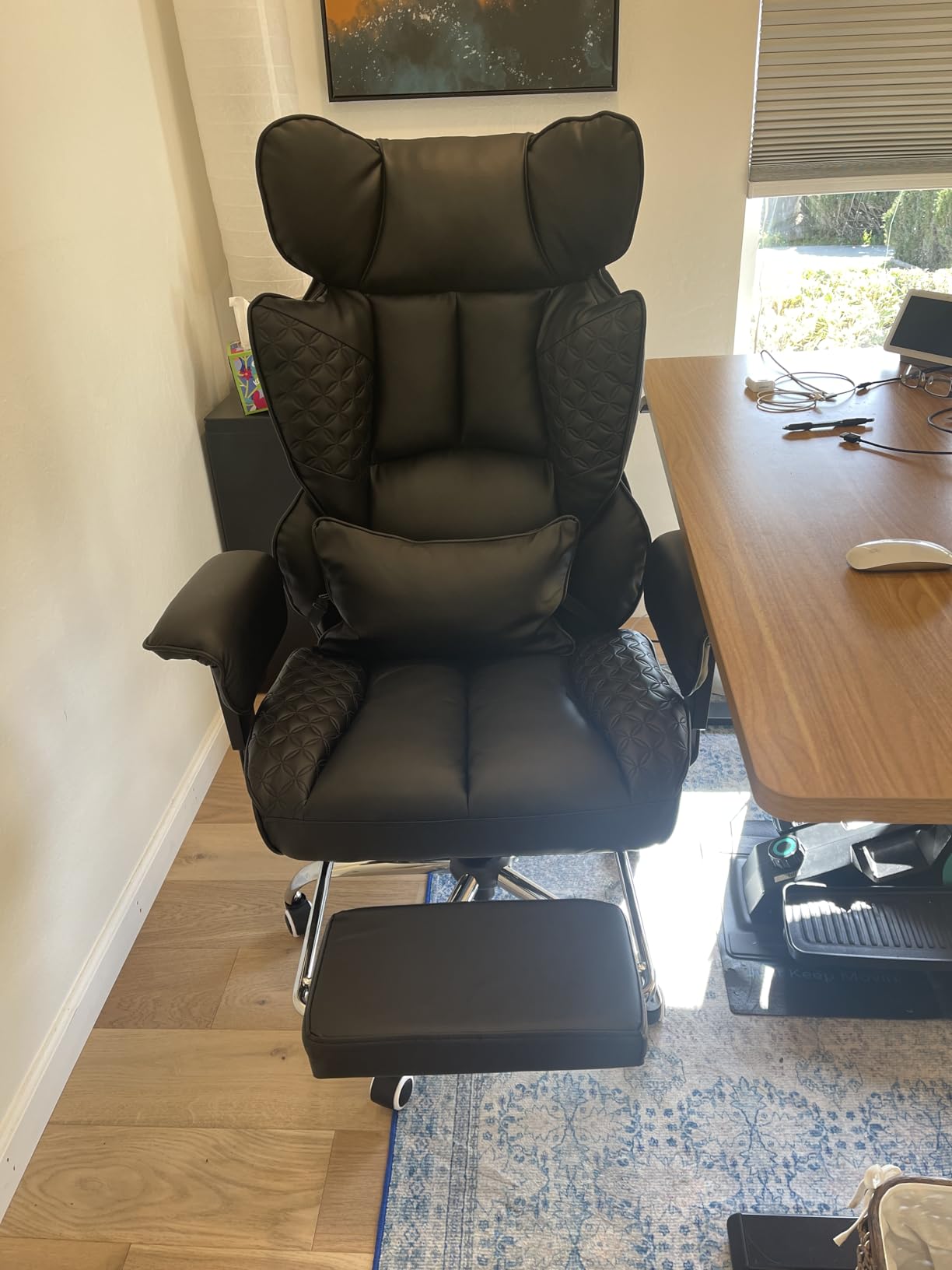 GTPLAYER Big and Tall Gaming Chair 400lbs Heavy Duty Office Chair with Footrest, High Back Pocket Spring Lumbar Support, Ergonomic Wide Comfy Seated Cushion for Lower Back Pain Relief, Earth-Black customer photo 2
